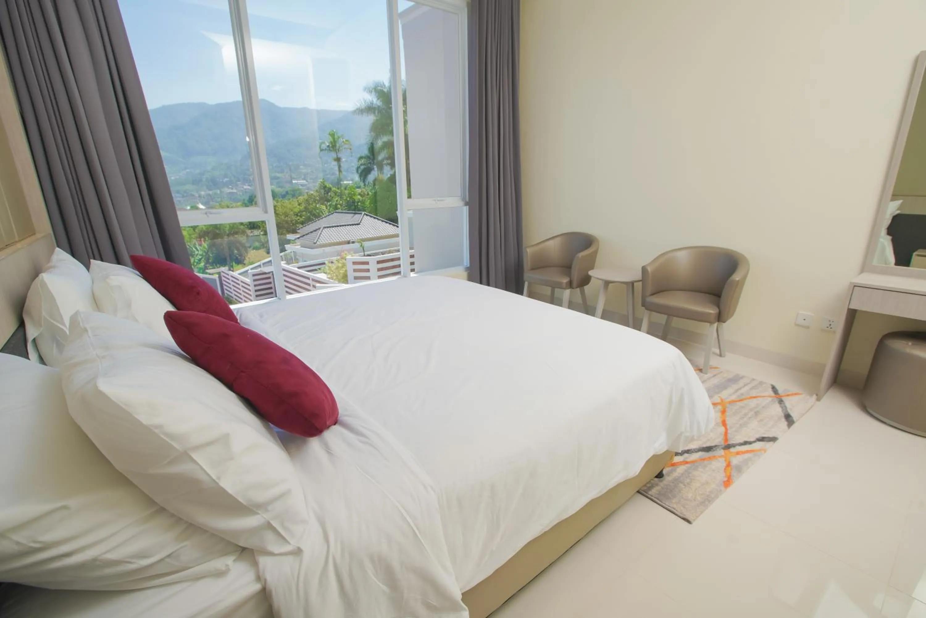 Bed in Nirvana Villas Puncak