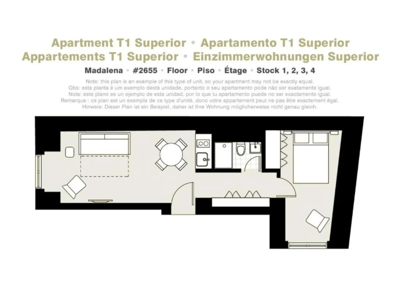 Floor plan in Lisbon Serviced Apartments - Madalena