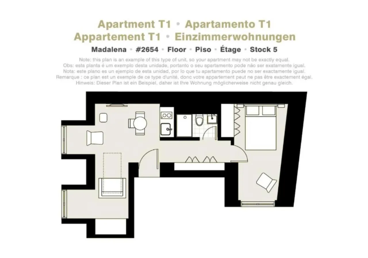Floor plan in Lisbon Serviced Apartments - Madalena