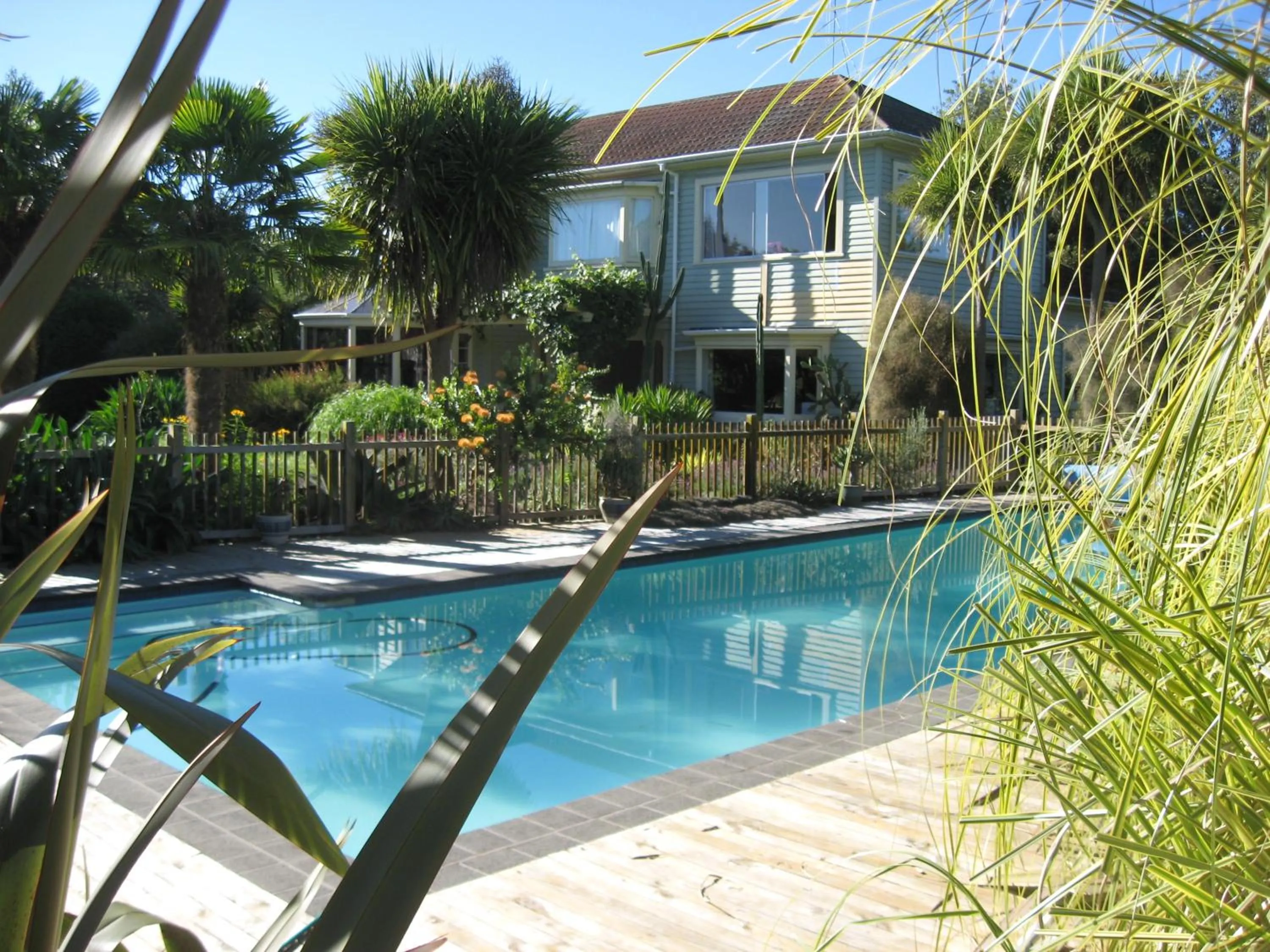 Pool view in English Cherry Tree Manor