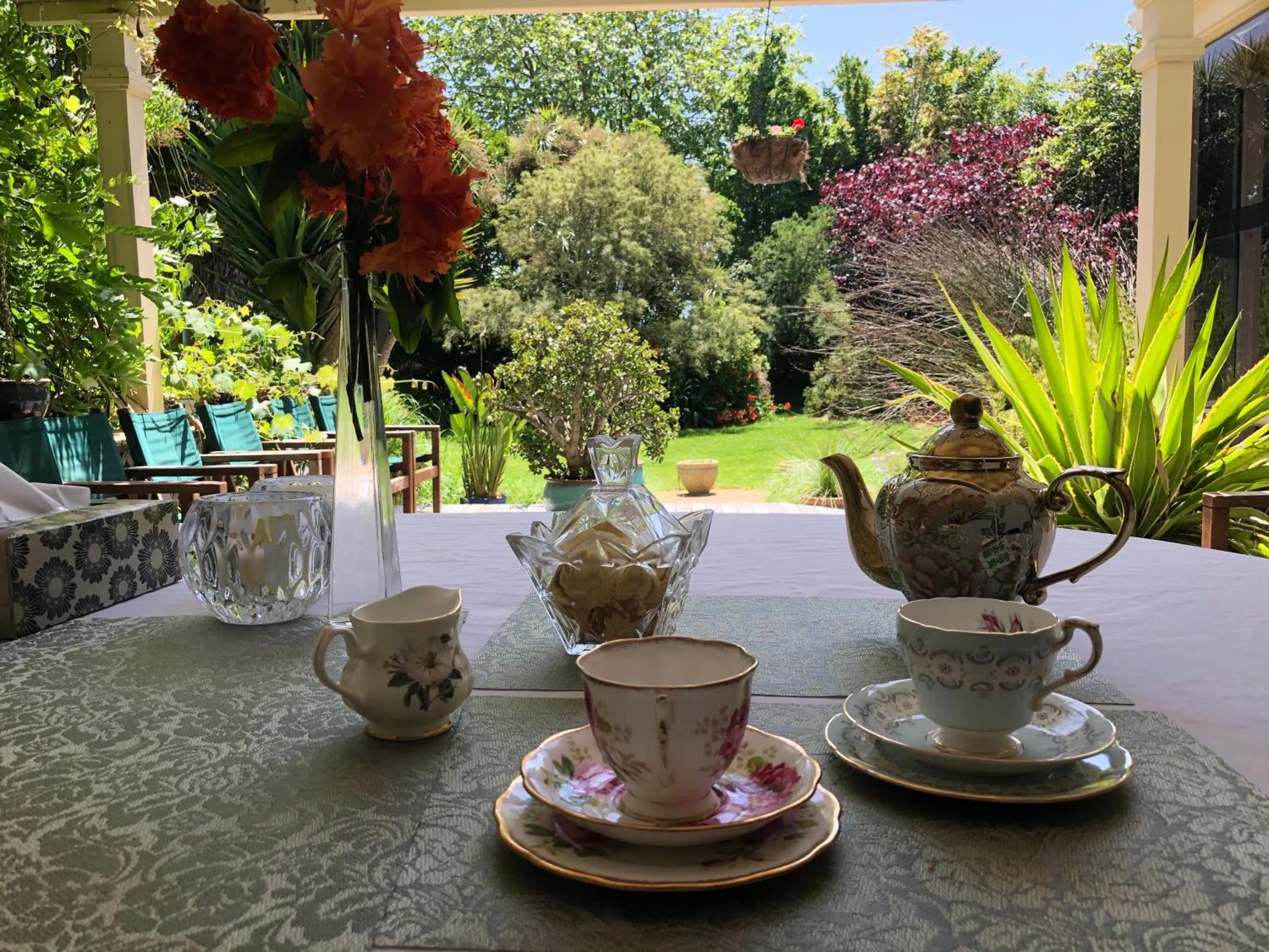 Garden view in English Cherry Tree Manor