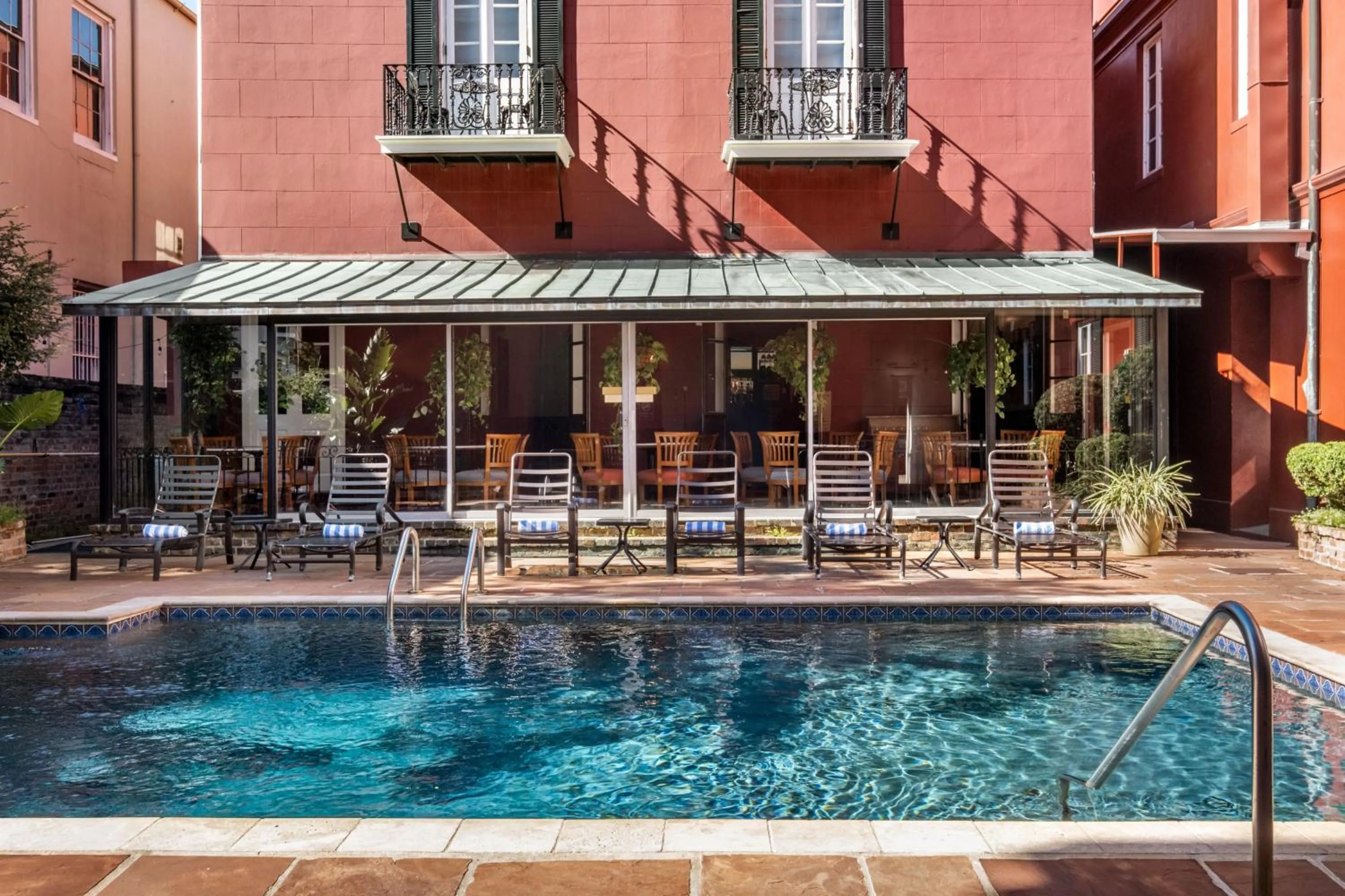 Swimming pool in Le Richelieu Hotel in the French Quarter