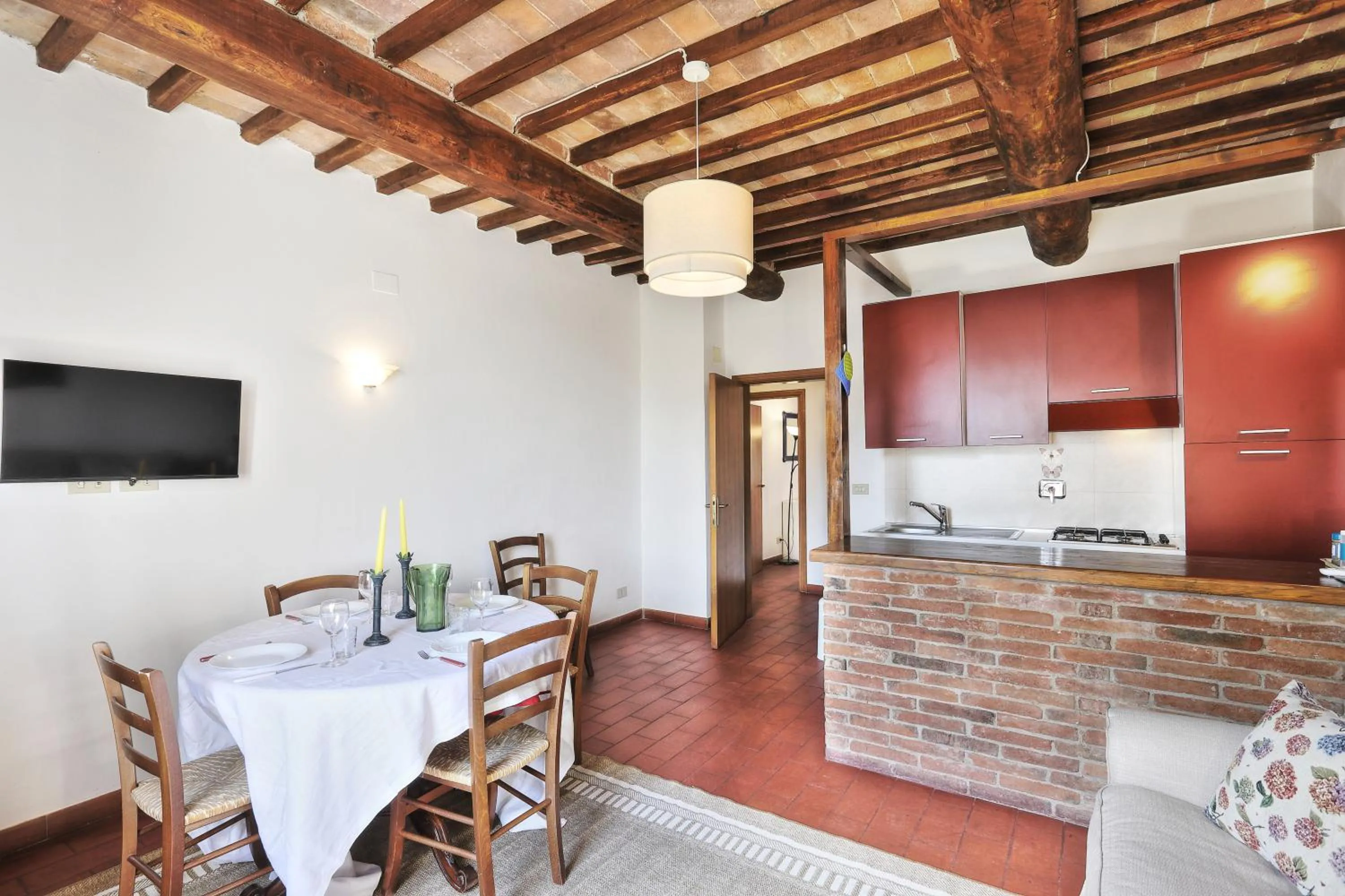 Kitchen or kitchenette in Appartamenti Villa e Fattoria di Radi Tuscany
