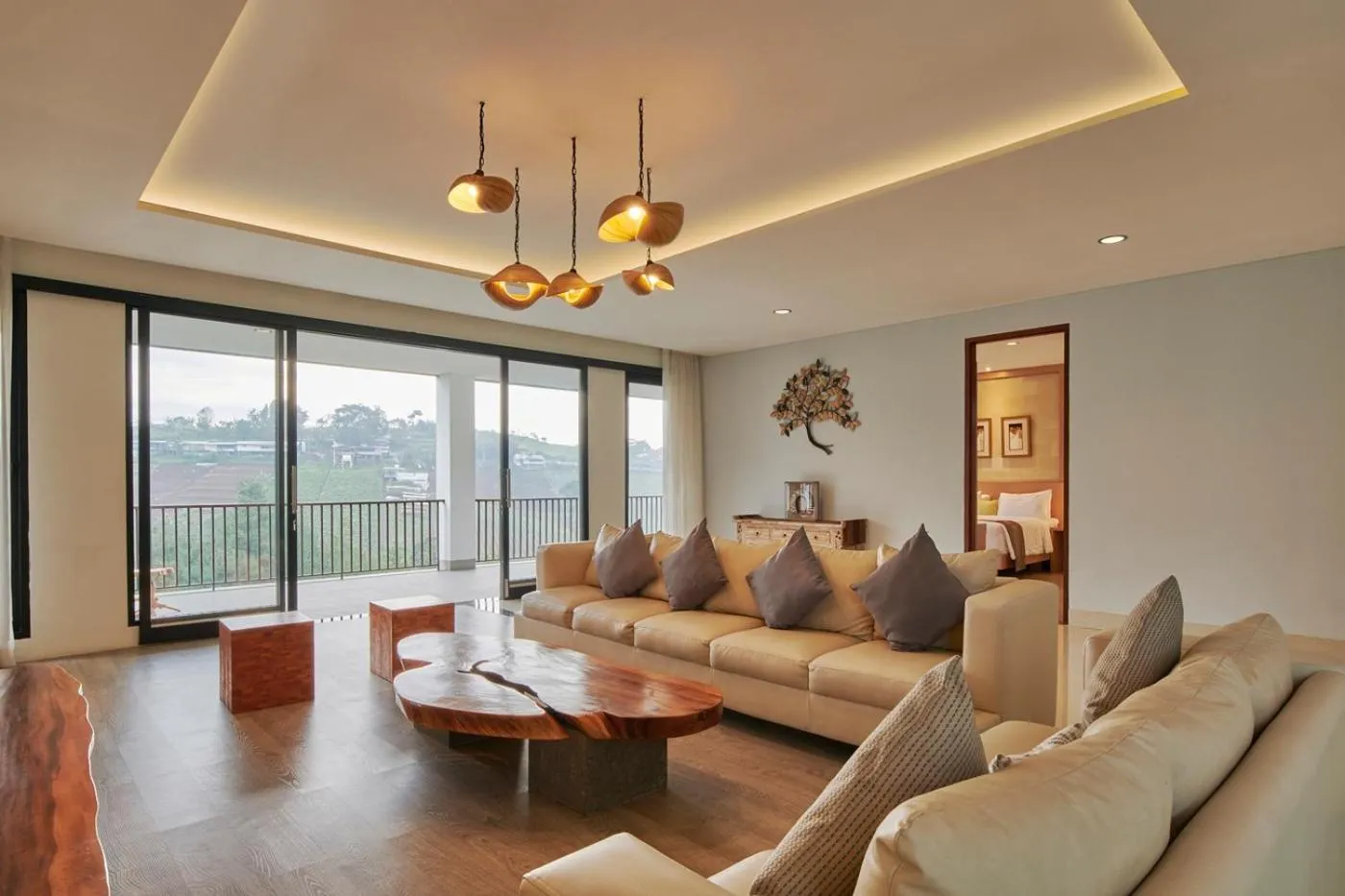 Living room in Kamala plantation view villa 10 bedrooms with a private heated Infinity pool and a billiard table