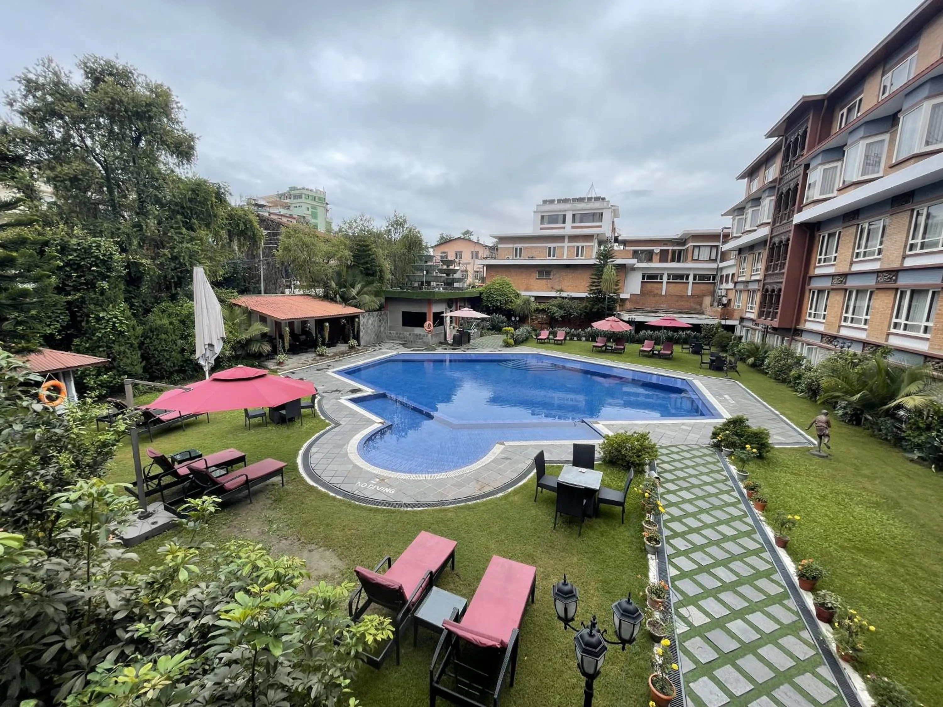 Swimming pool in The Malla Hotel - Thamel, 2 km to Swayambhunath Temple