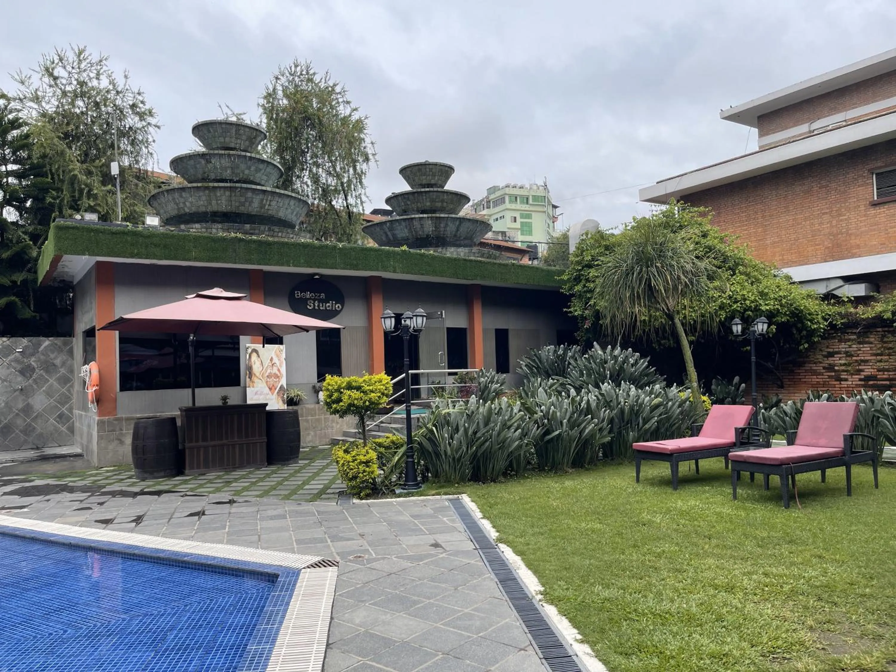 Swimming pool in The Malla Hotel - Thamel, 2 km to Swayambhunath Temple