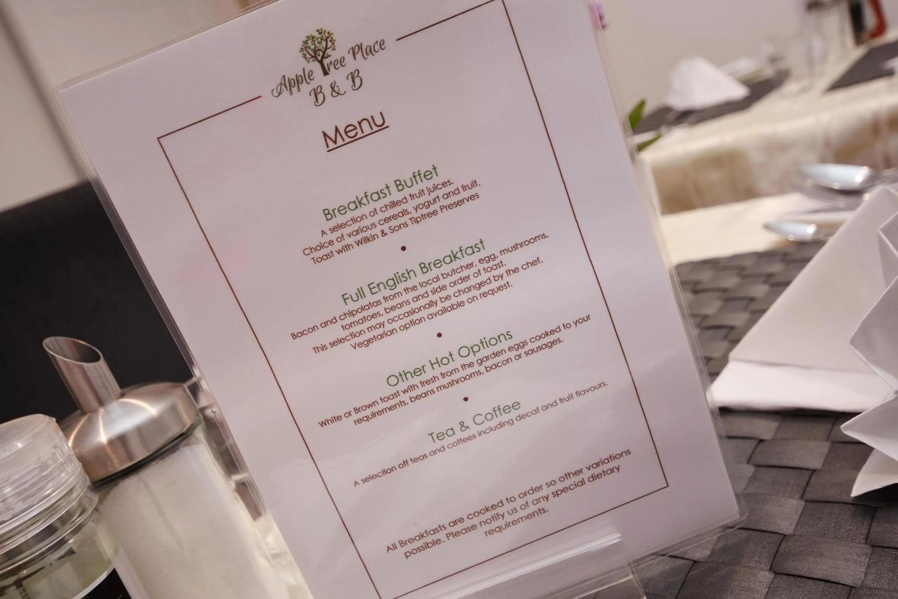 Breakfast in Apple Tree Place B&B