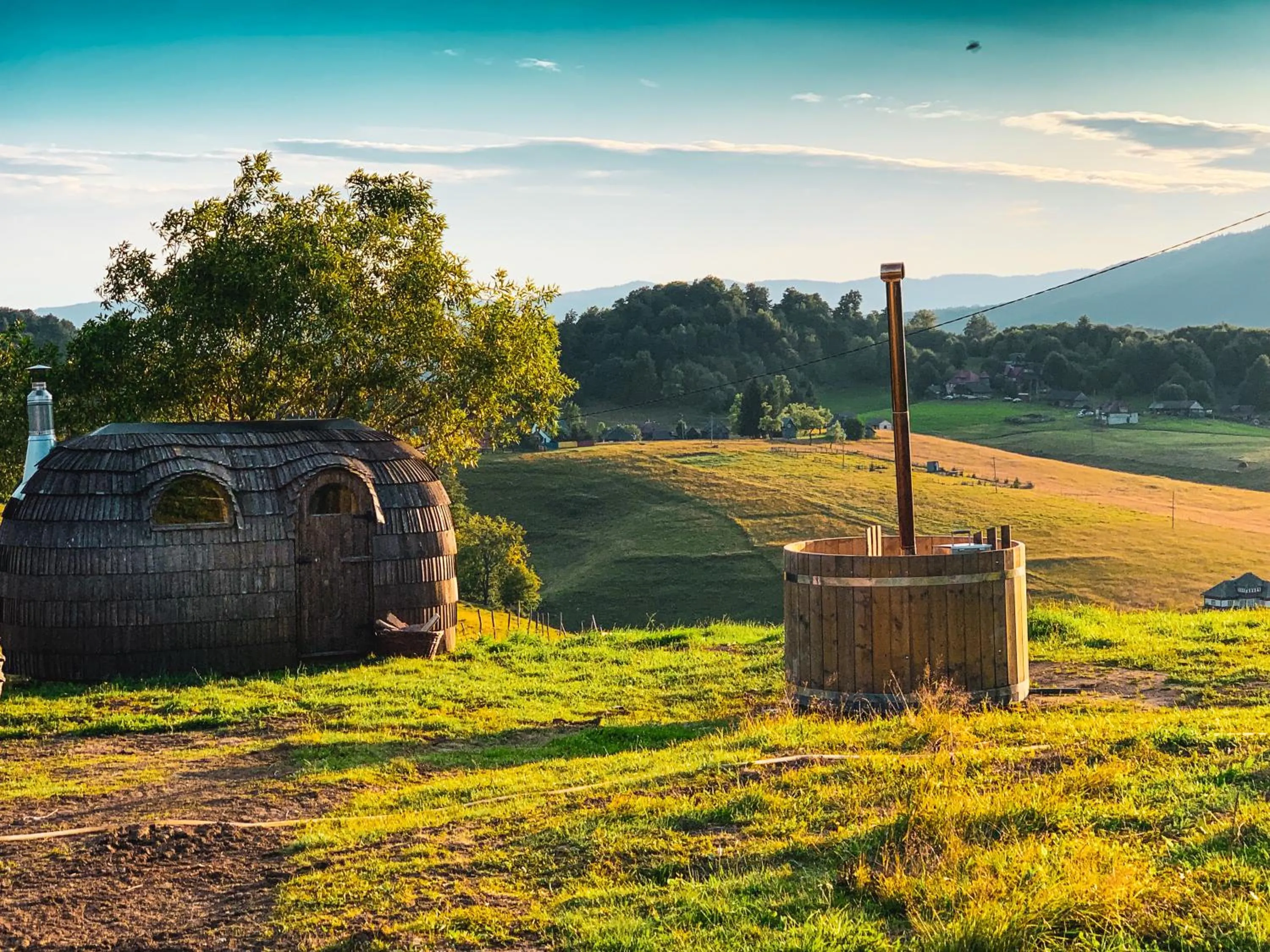 Sauna in Ursa Mica Glamping Resort