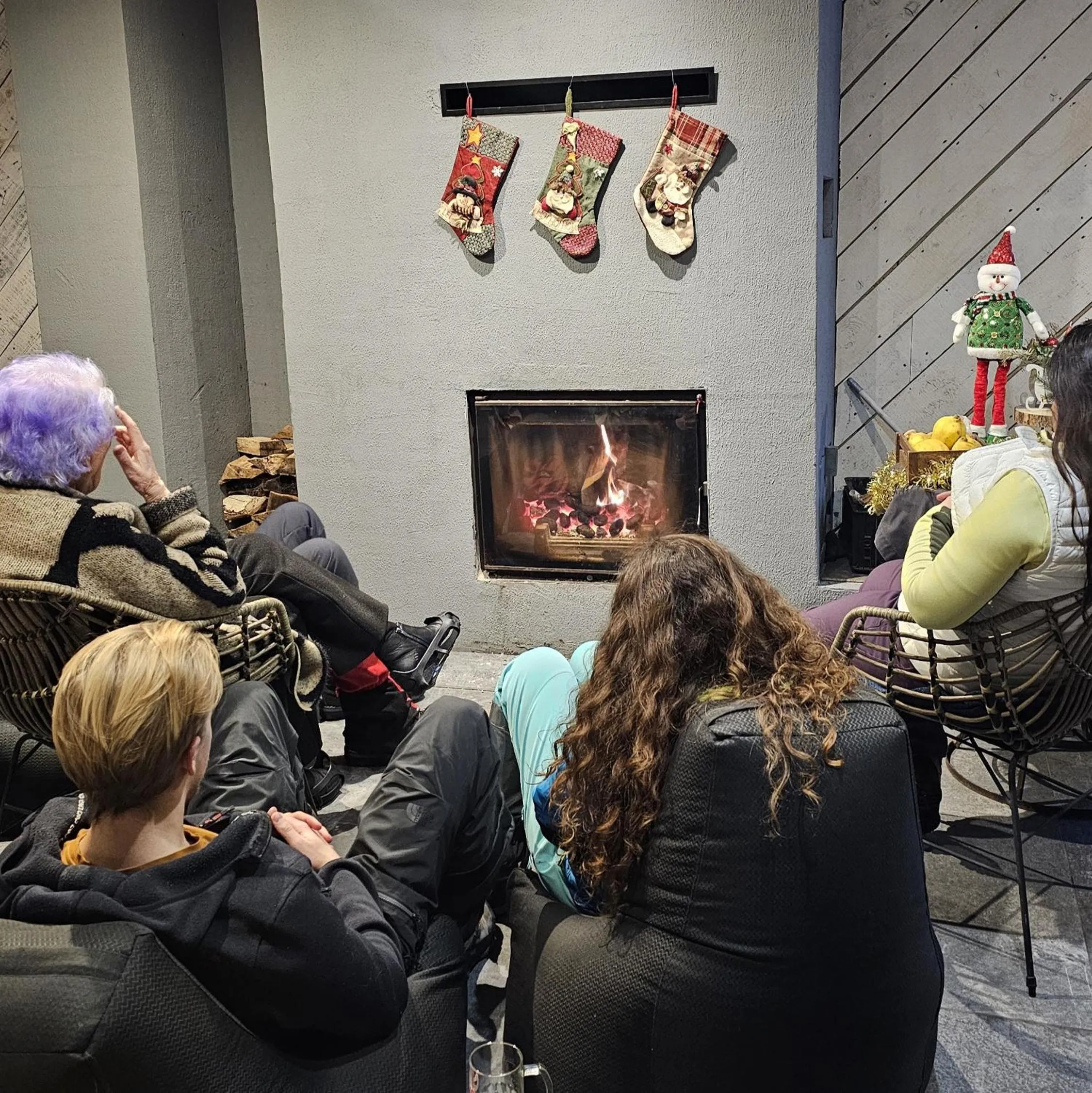 fireplace in Ursa Mica Glamping Resort