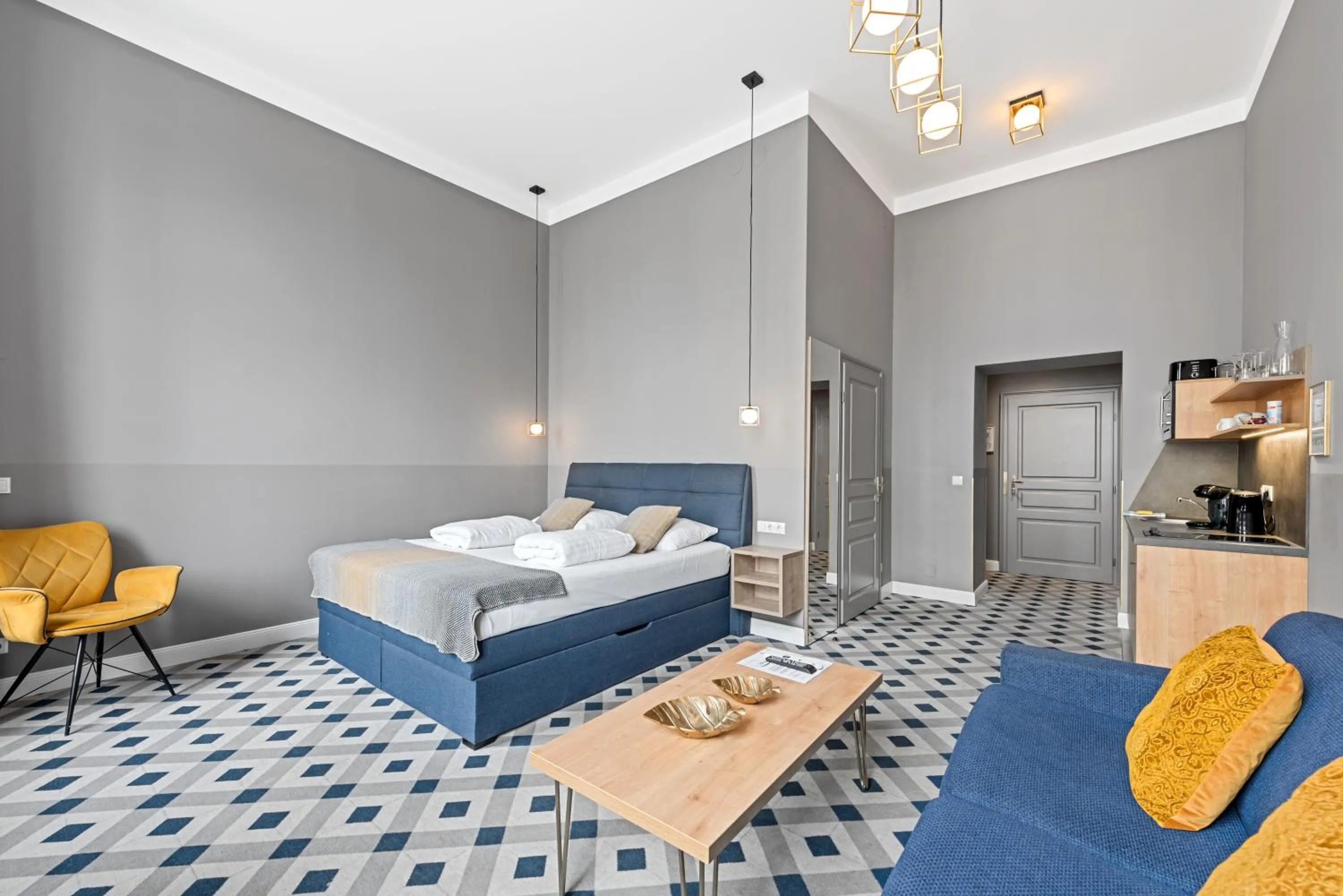 Living room, Bed in KH Opera Apartments