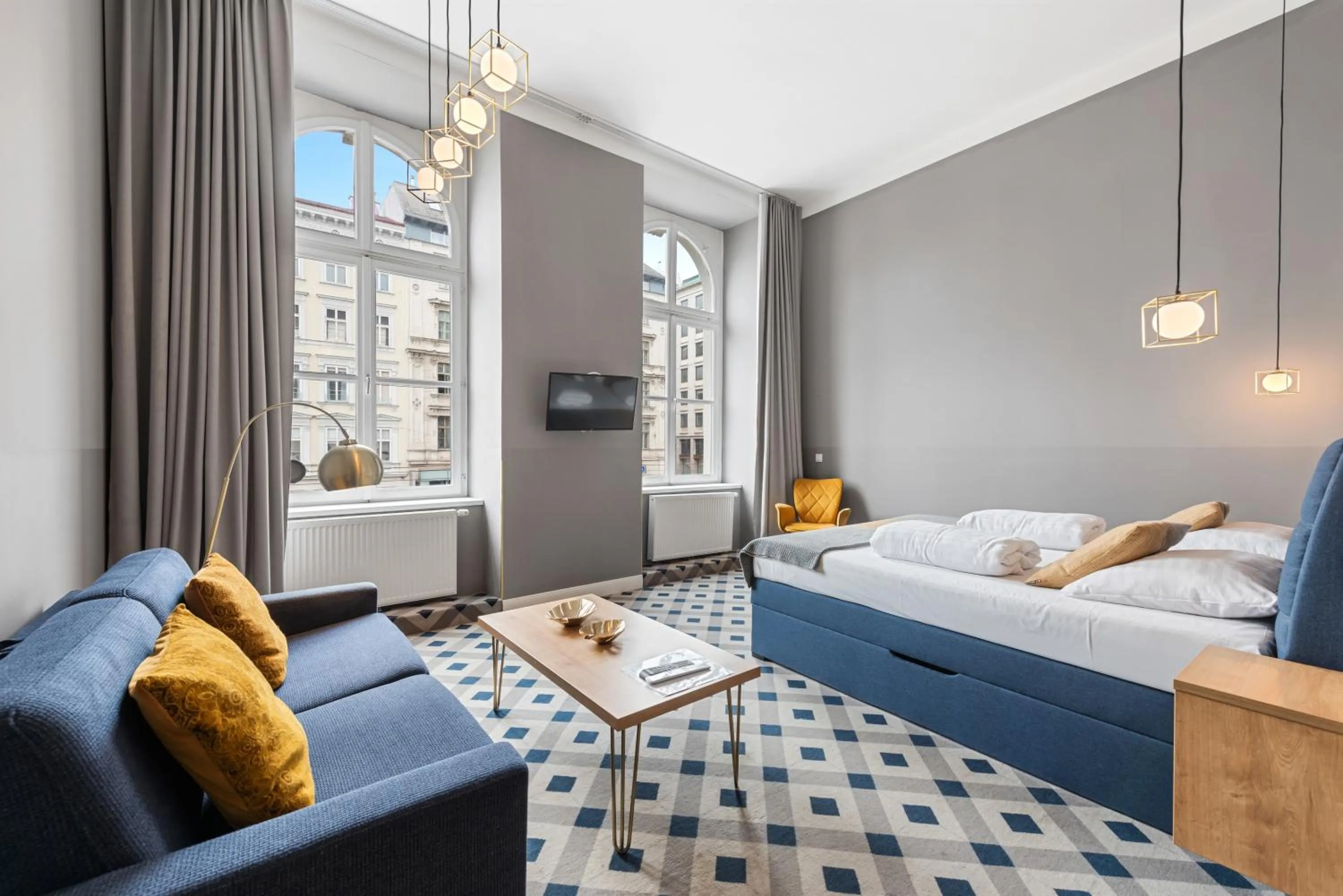 Living room, Bed in KH Opera Apartments