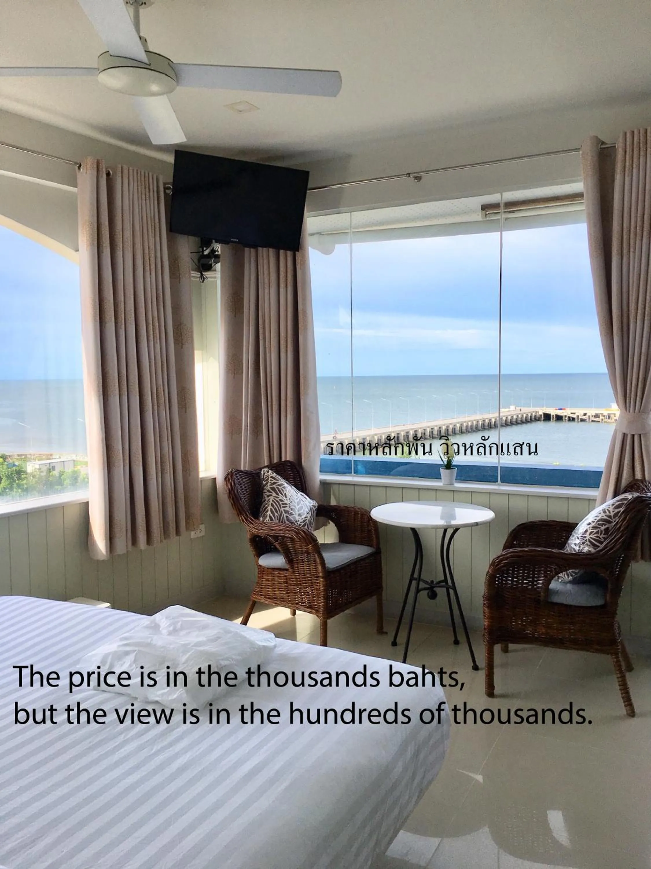 Bed in PierView Rooms