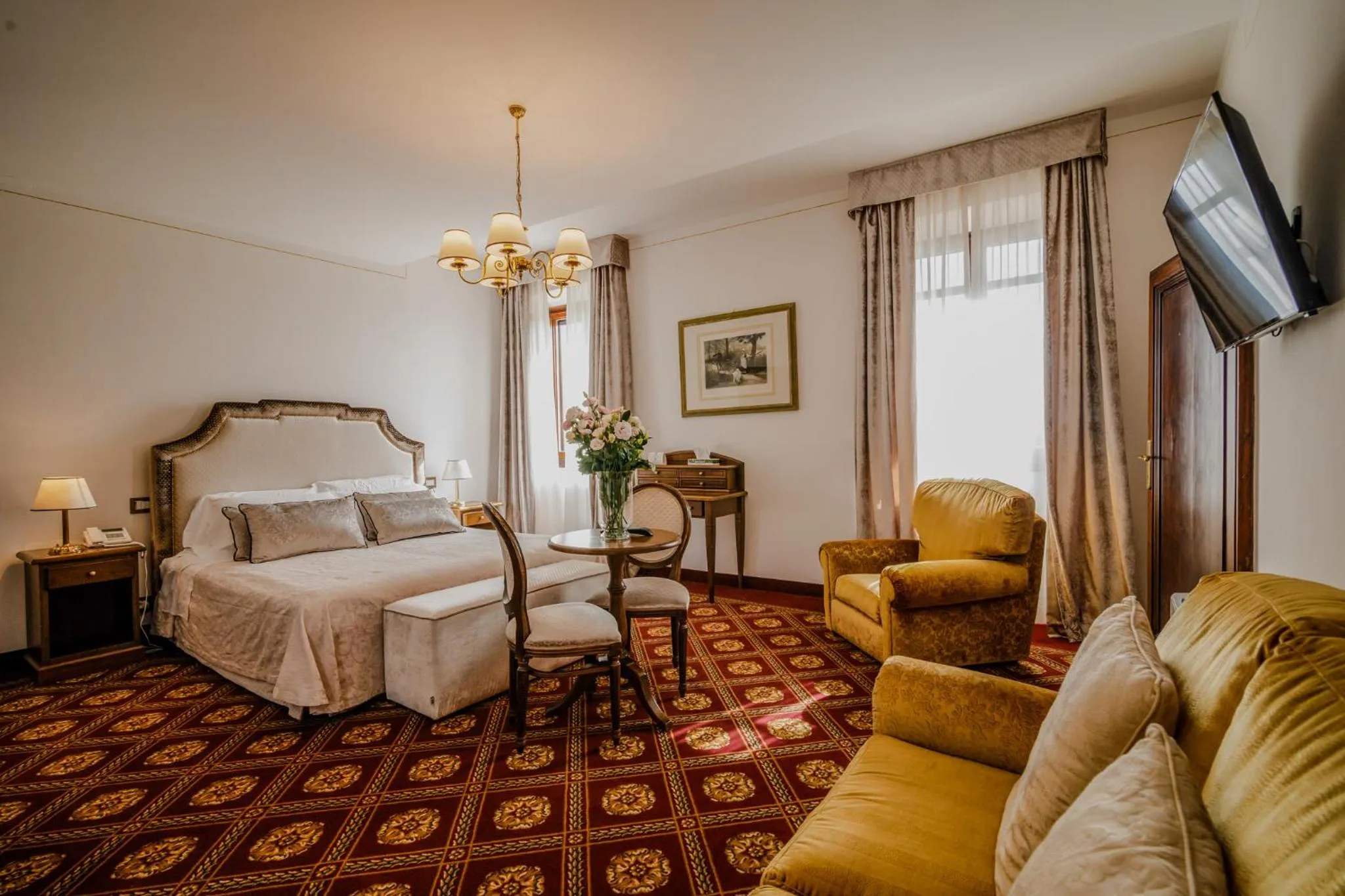 Bed in Villa Lecchi Hotel Wellness