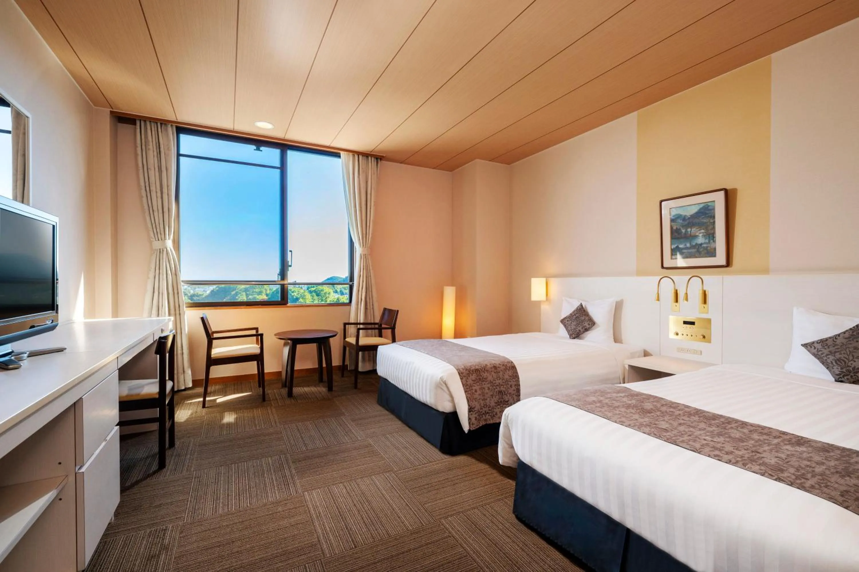 Bed in KAMENOI HOTEL Ome