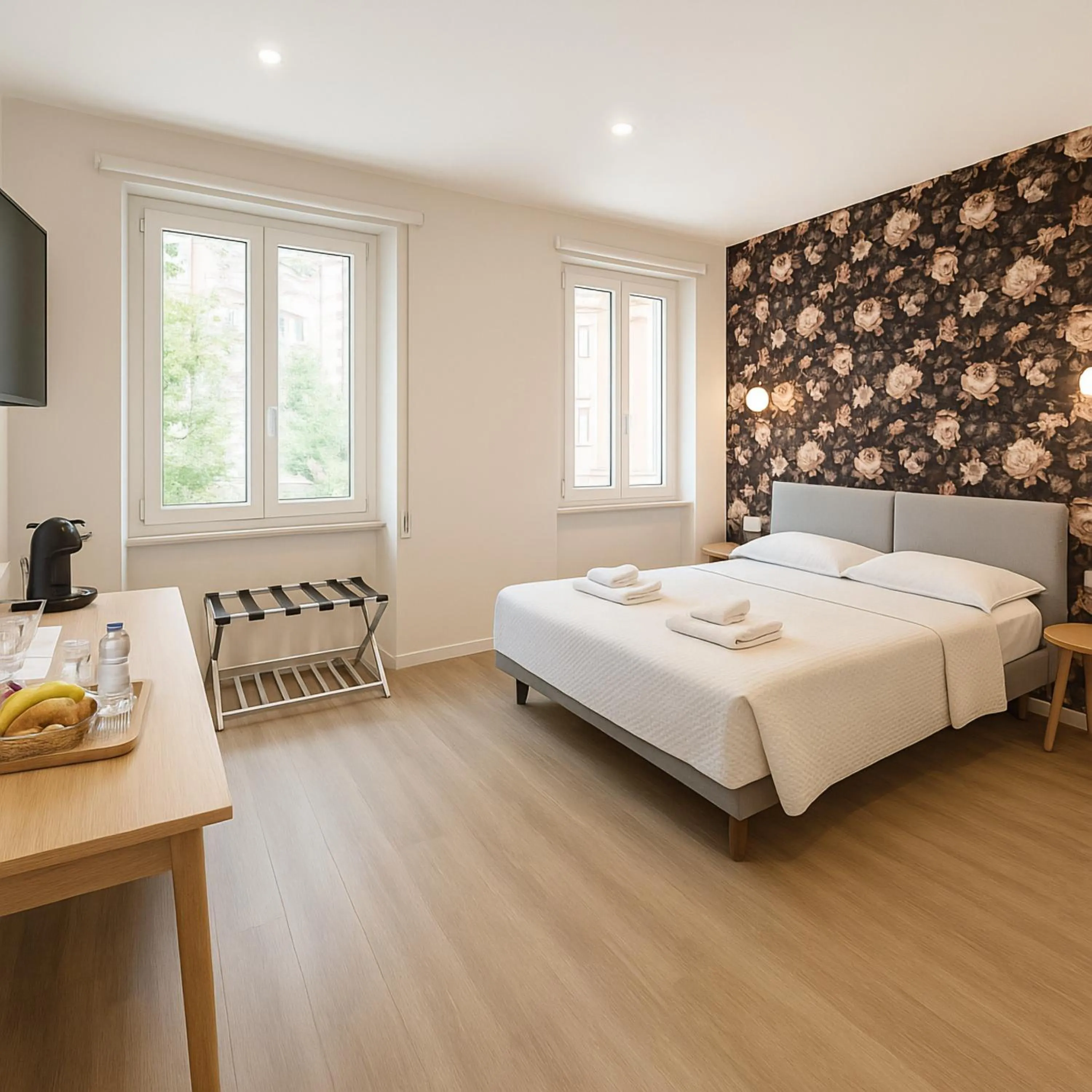 Bed in B&B Aurelia Garden Rooms