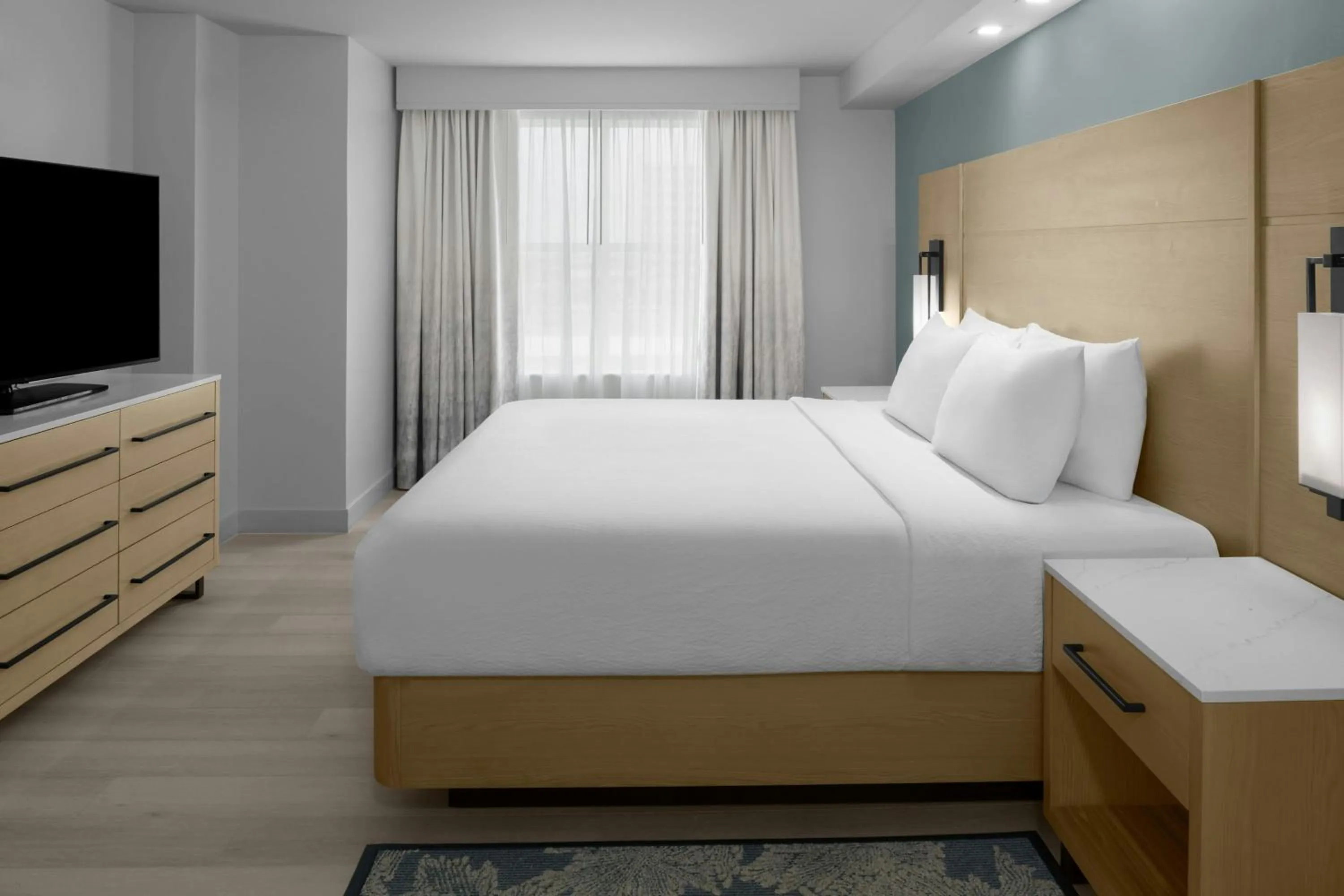 Bedroom, Bed in Residence Inn by Marriott Daytona Beach Oceanfront