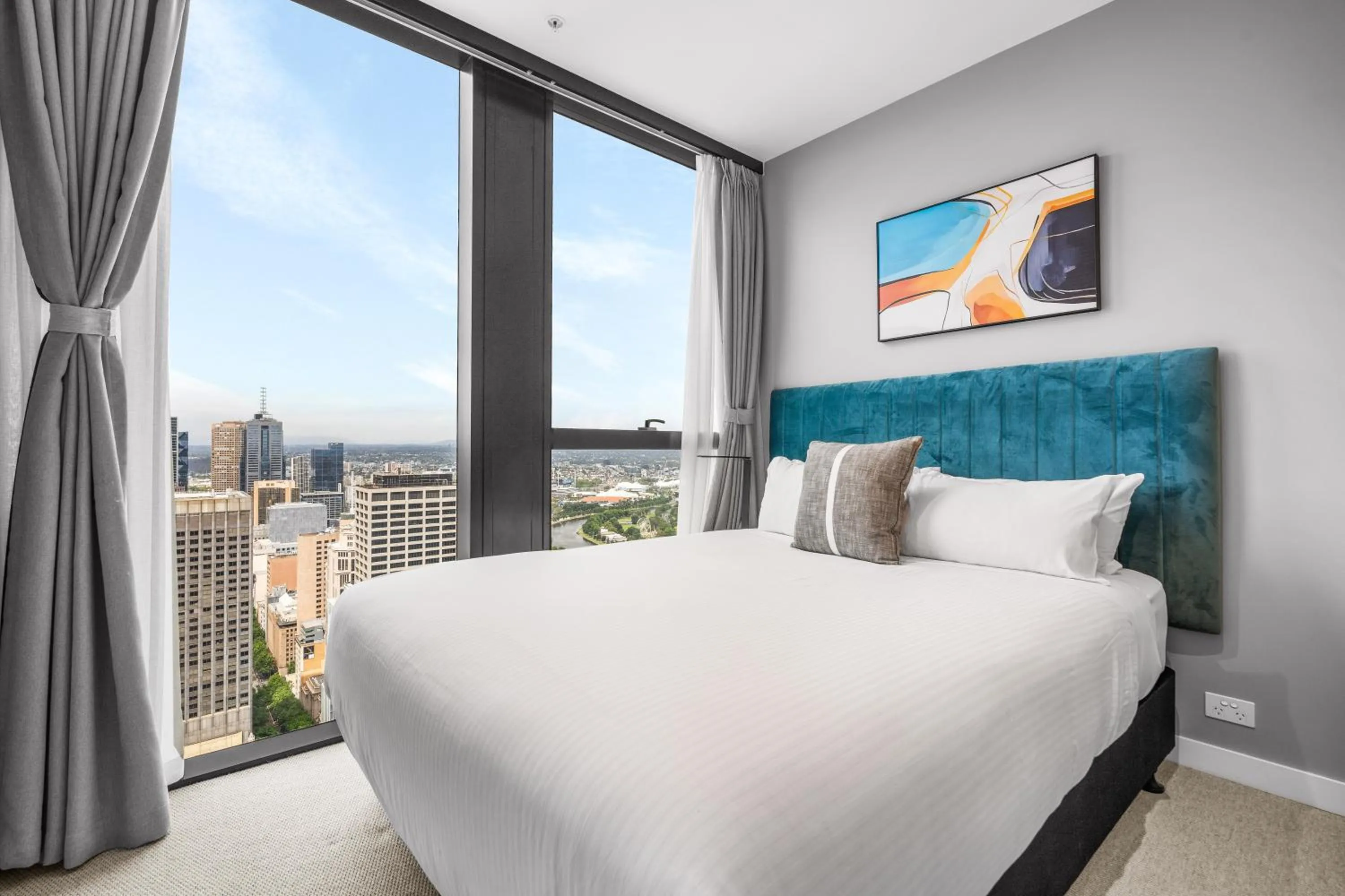 Bedroom, Bed in Collins House Apartments by CLLIX