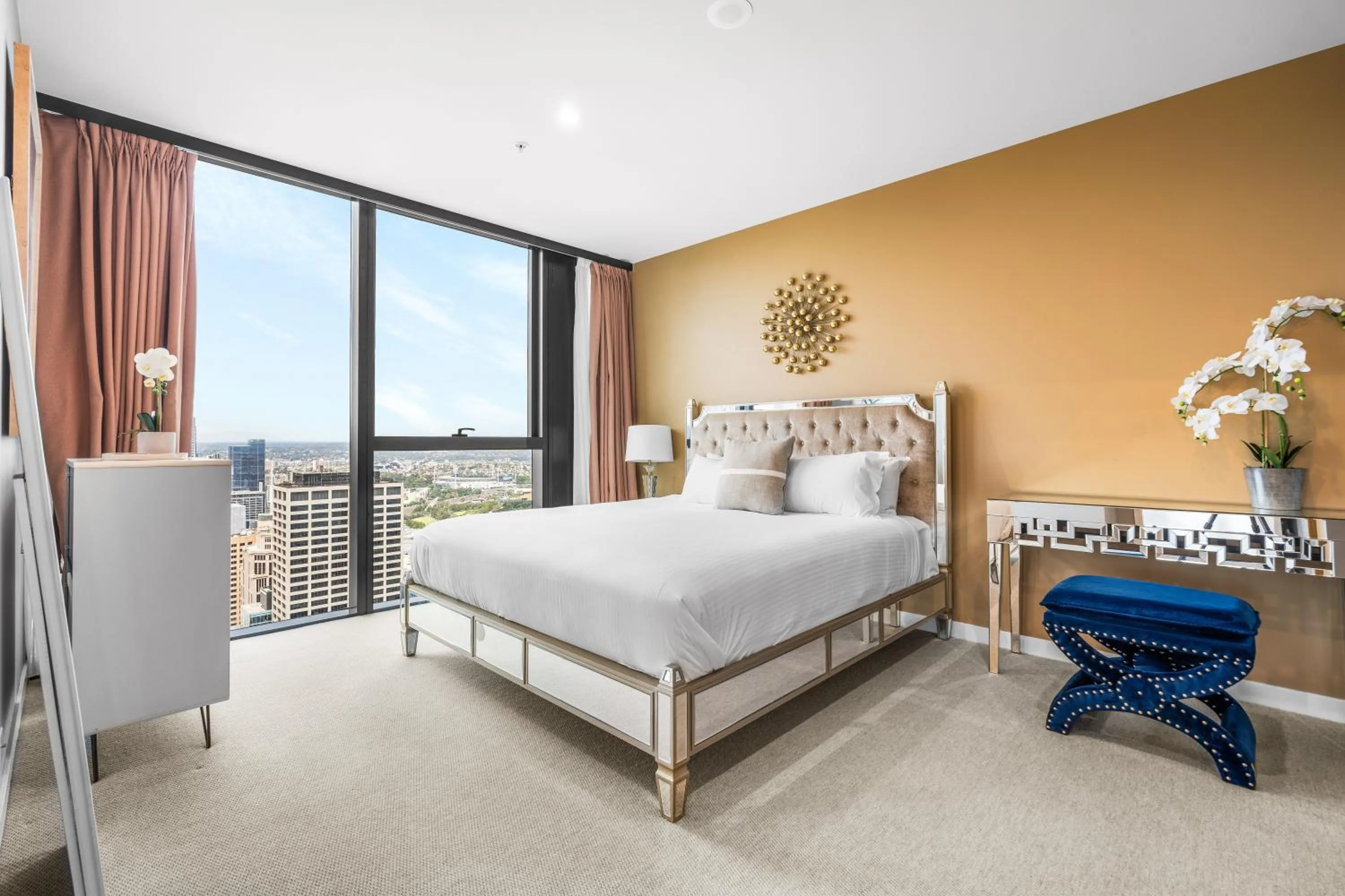 Bedroom, Bed in Collins House Apartments by CLLIX