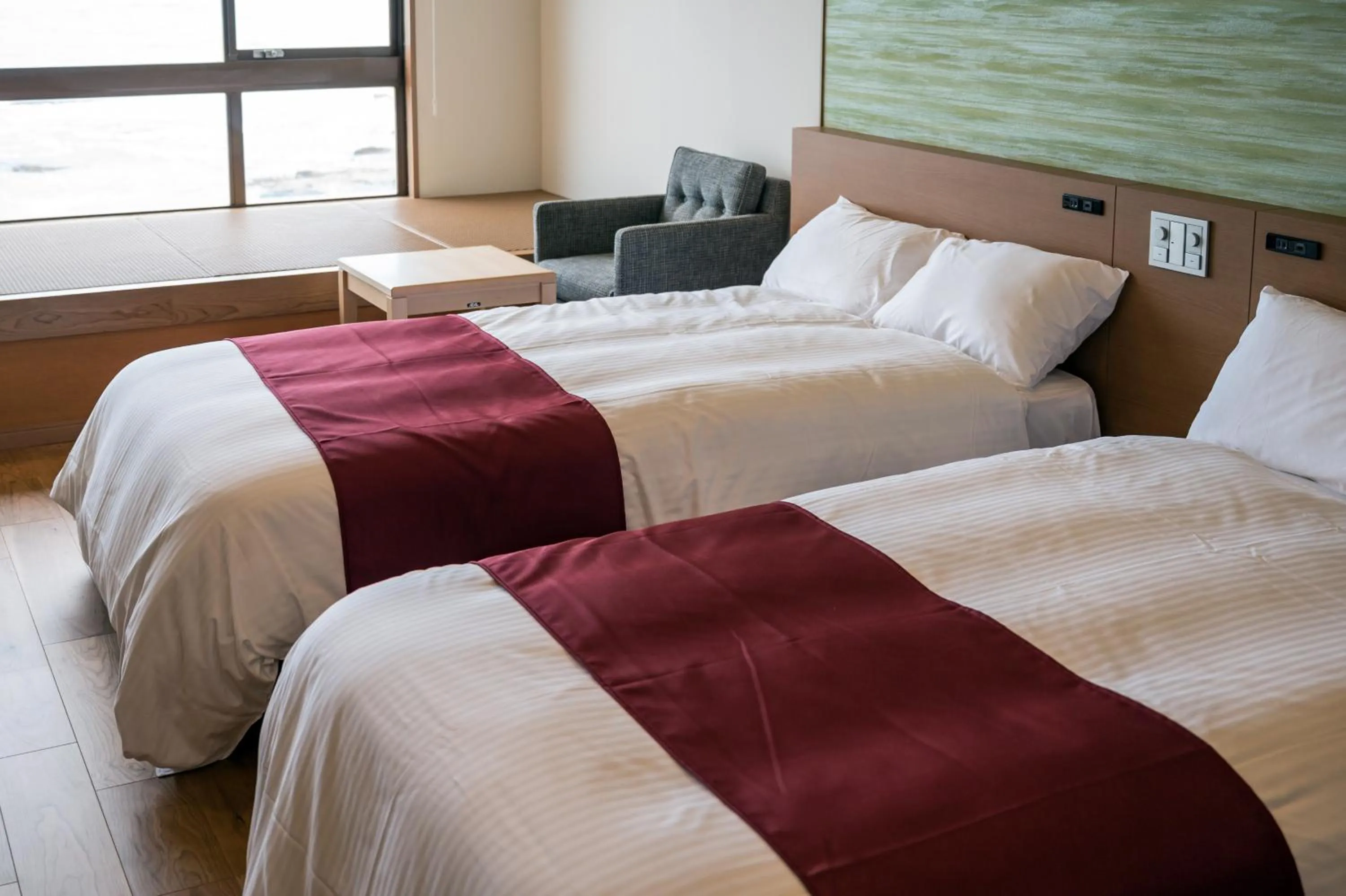 Bed in Oarai Hotel Annex Gyoraian