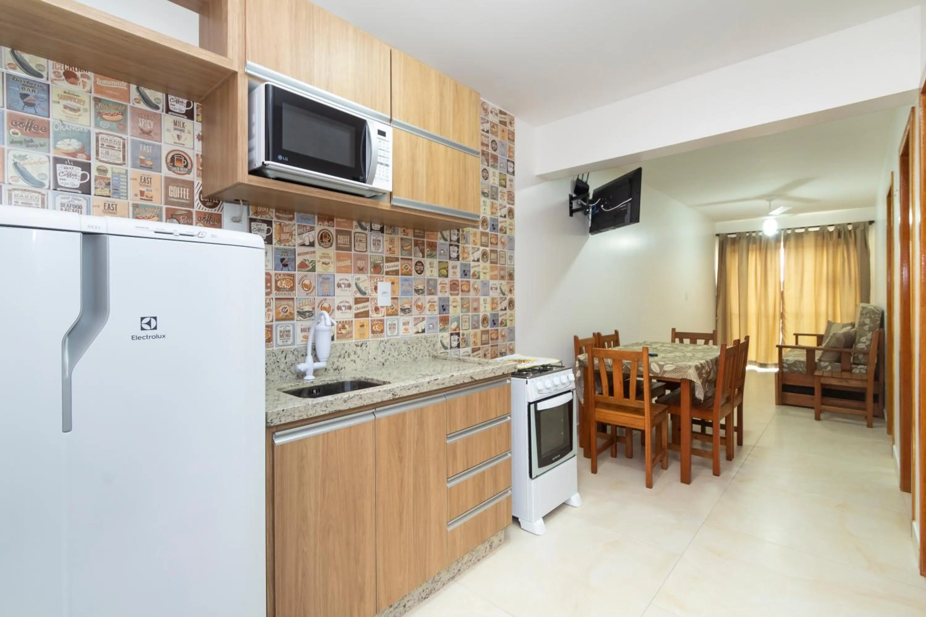 Kitchen or kitchenette in Apart Hotel Canto Grande