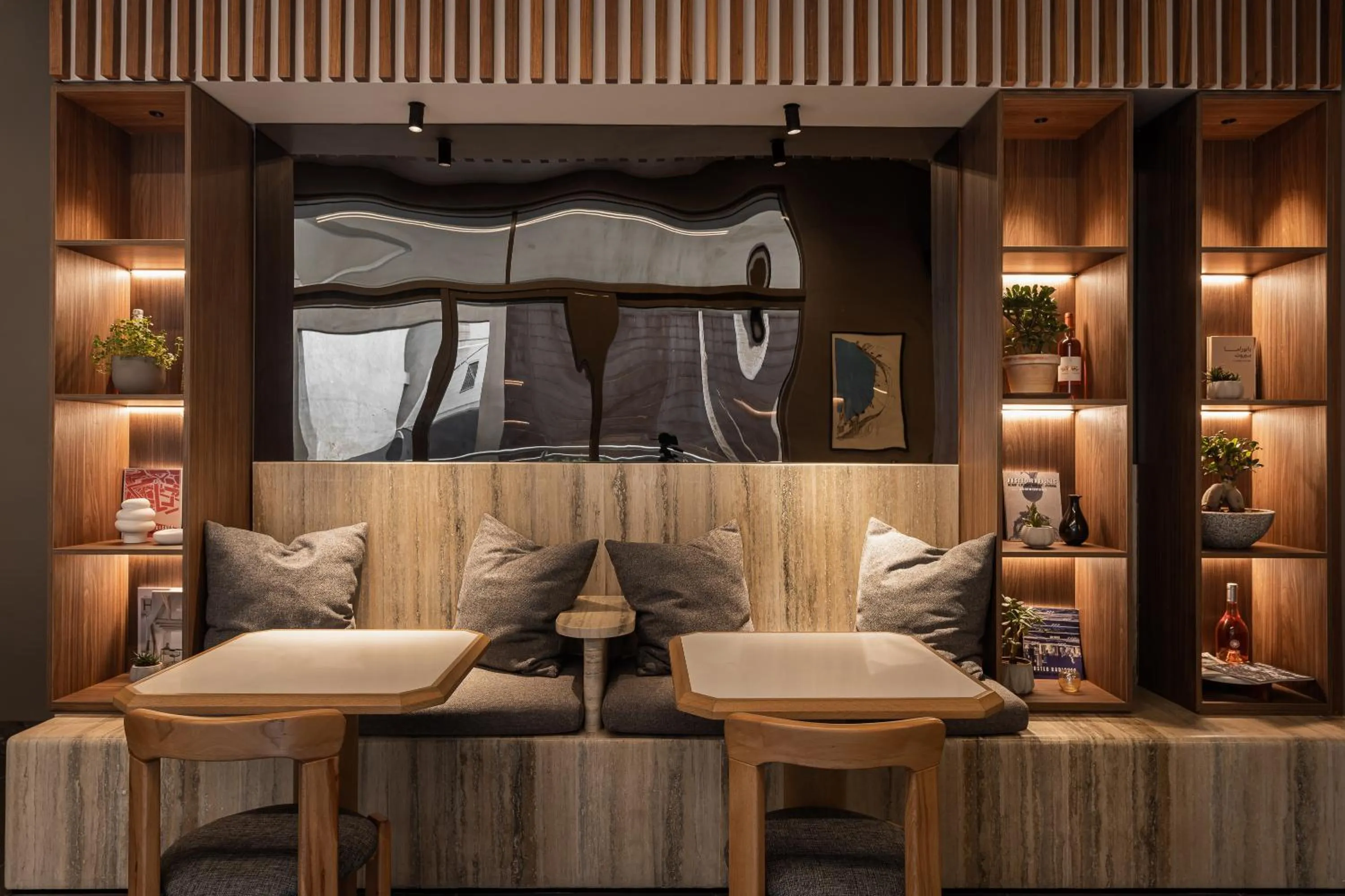 Seating area in ZUR Studios and Suites