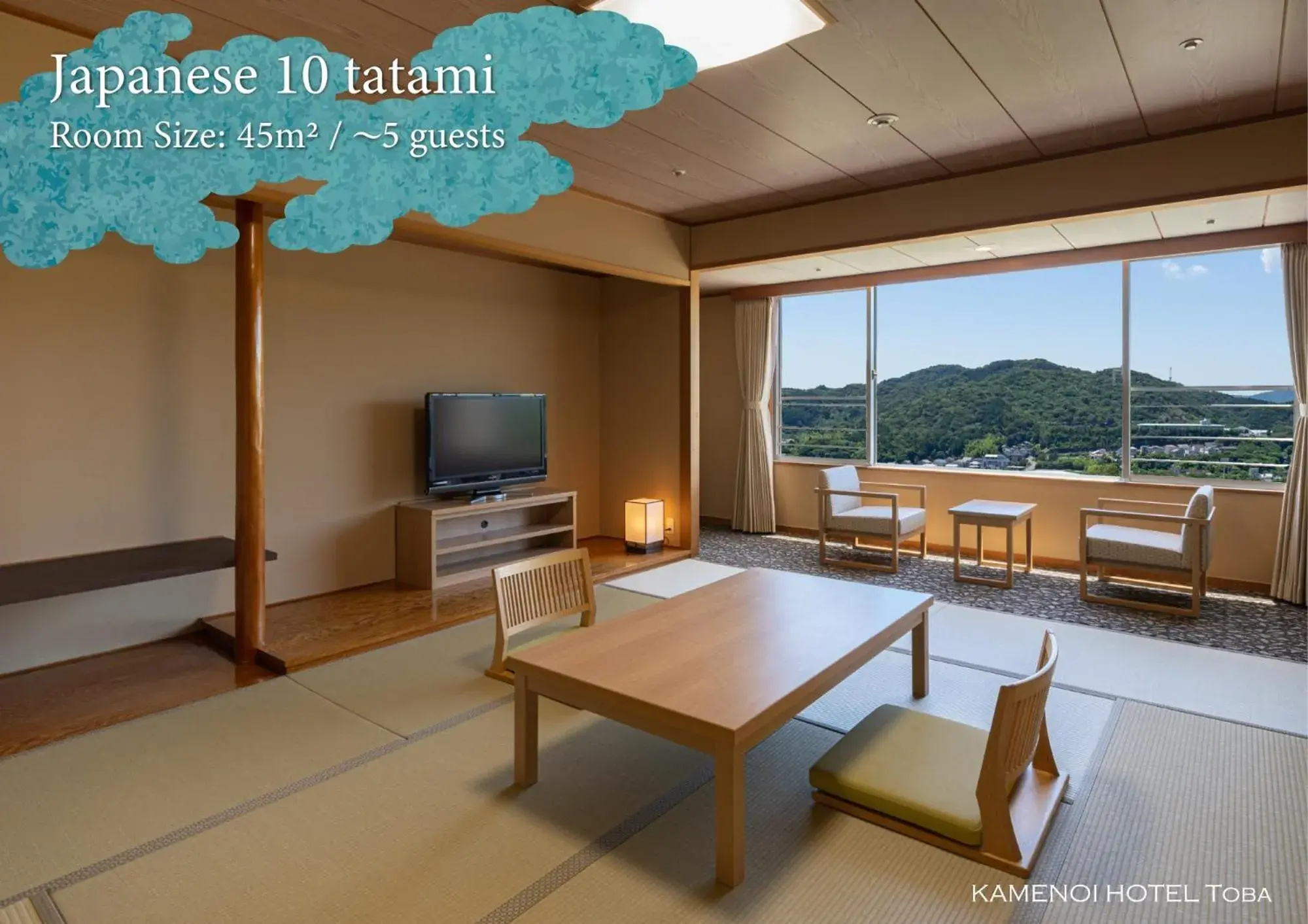 Japanese-style Room with 10 Tatami (MAX 5 Adults) - single occupancy in KAMENOI HOTEL Toba Japanese-style Room with 10 Tatami (MAX 5 Adults) - single occupancy in KAMENOI HOTEL Toba