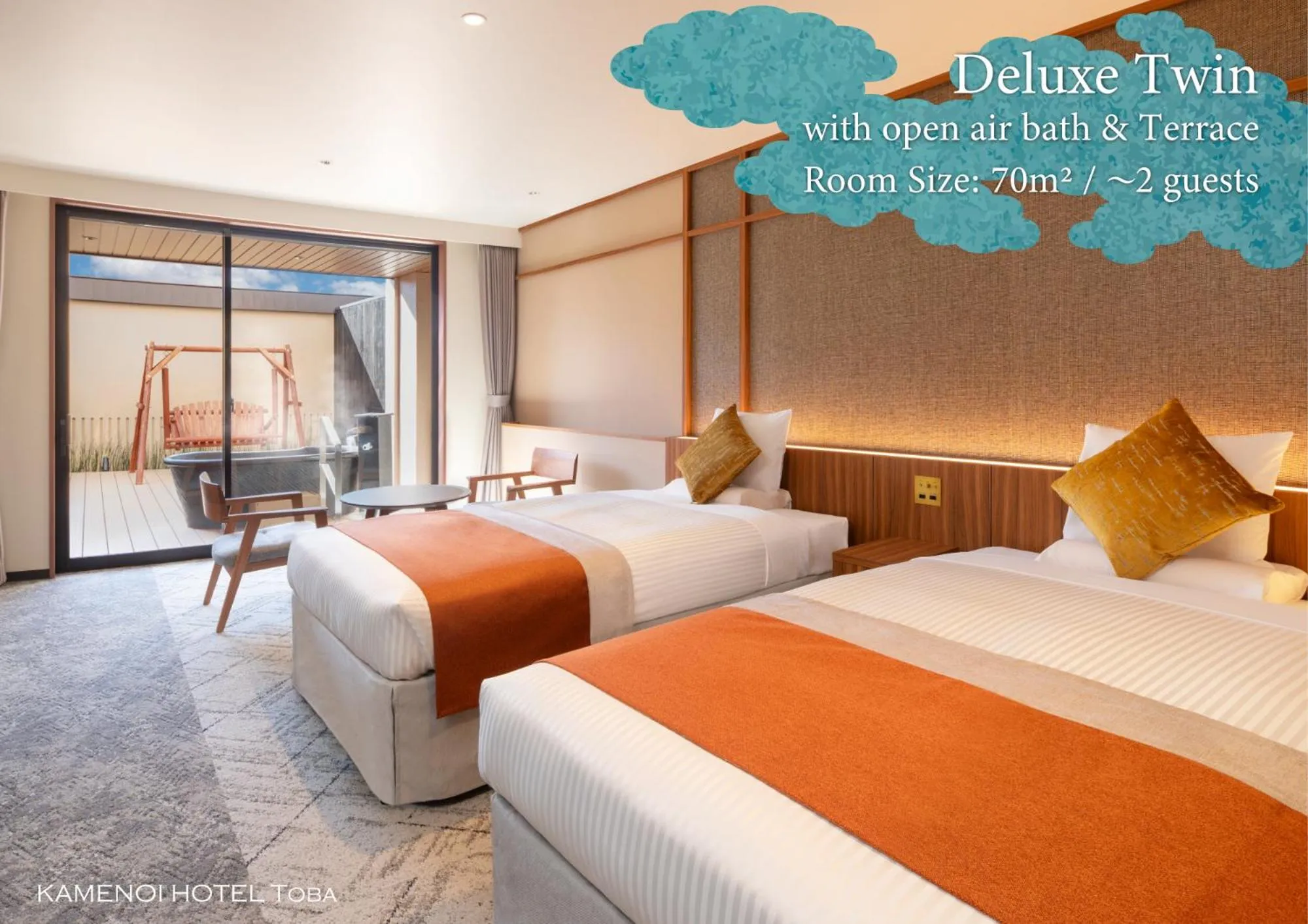 Balcony/Terrace, Bed in KAMENOI HOTEL Toba