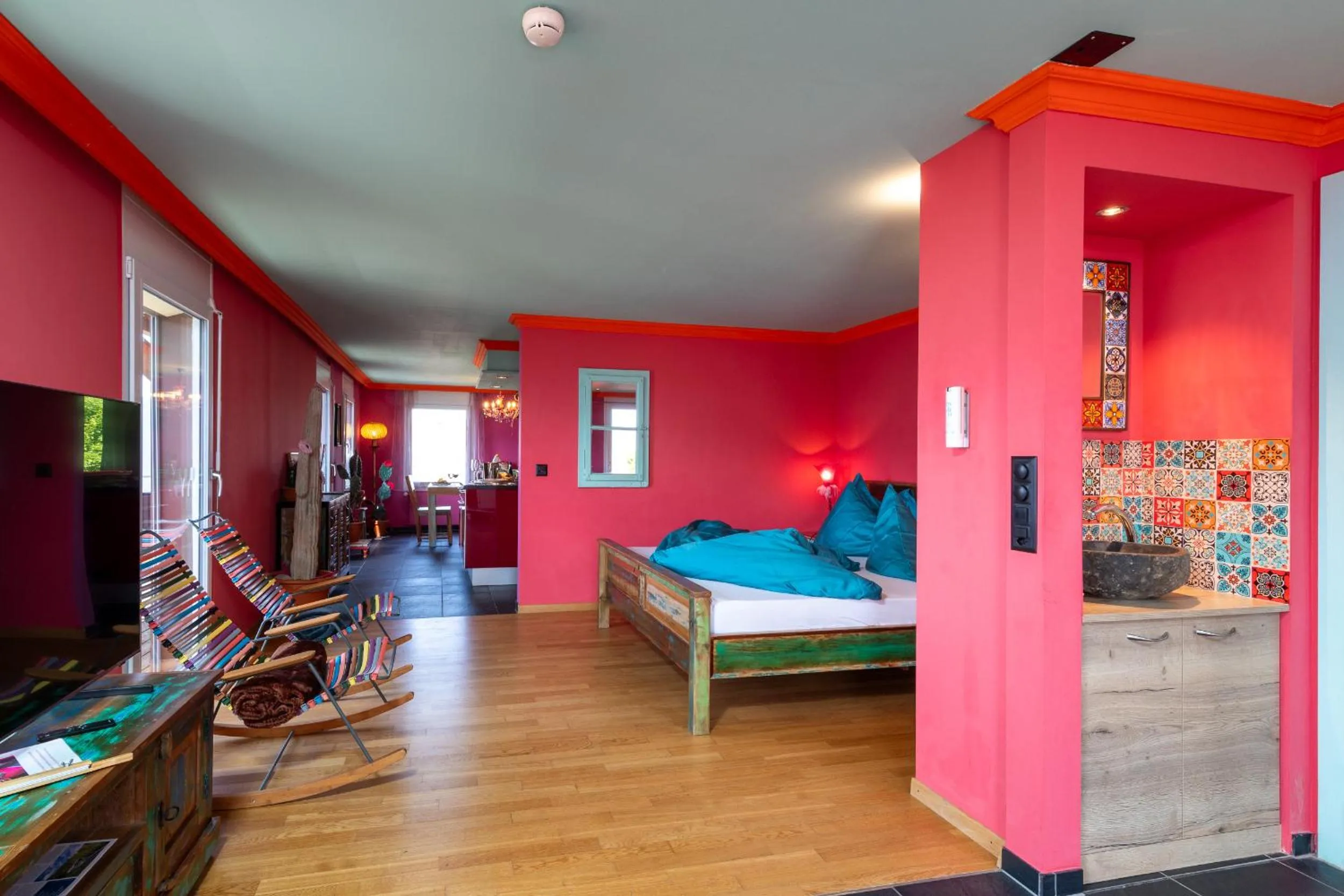 Bathroom, Bed in Hotel Zeit & Traum Privat SPA