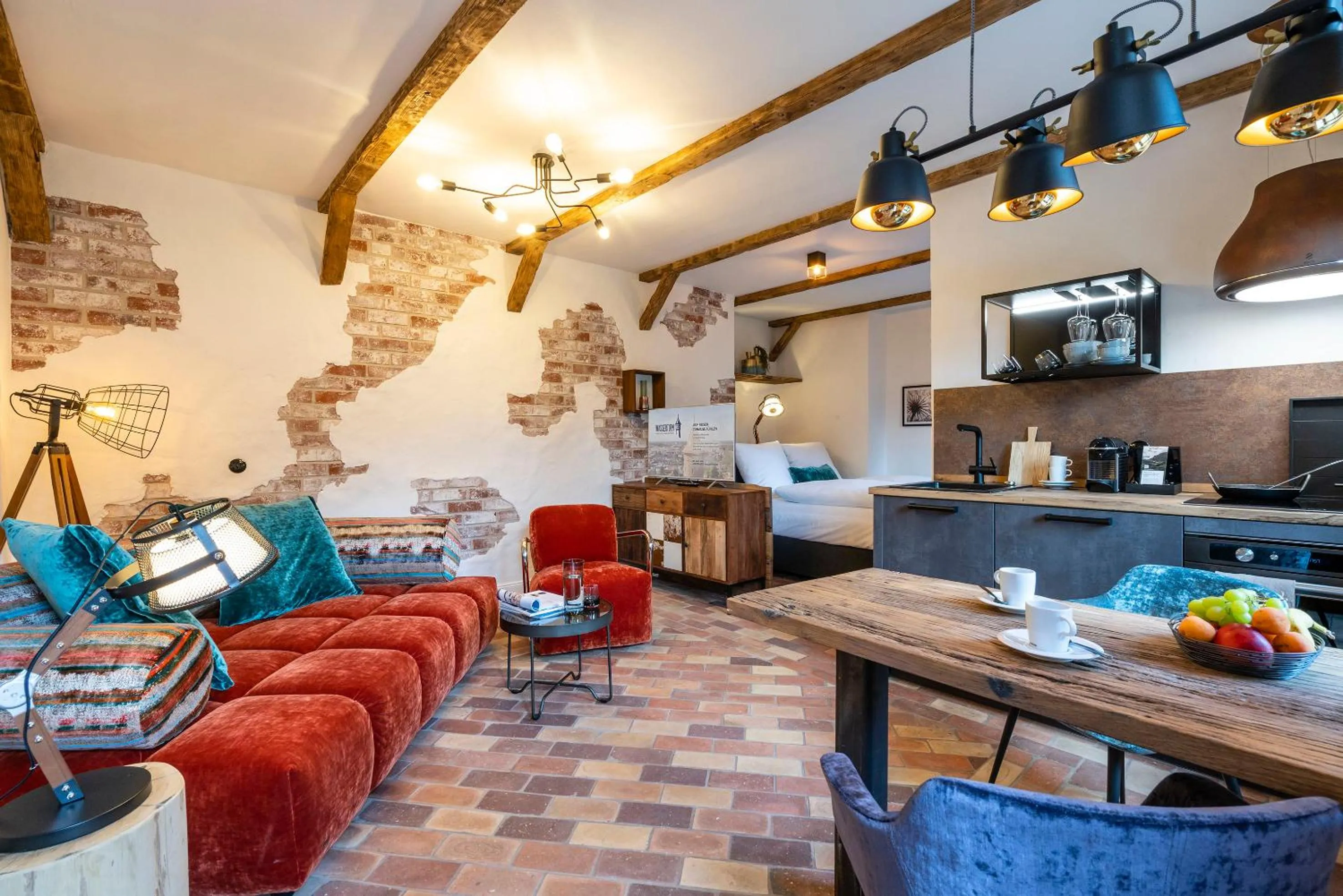 Kitchen or kitchenette in Apart Hotel Wasserturm