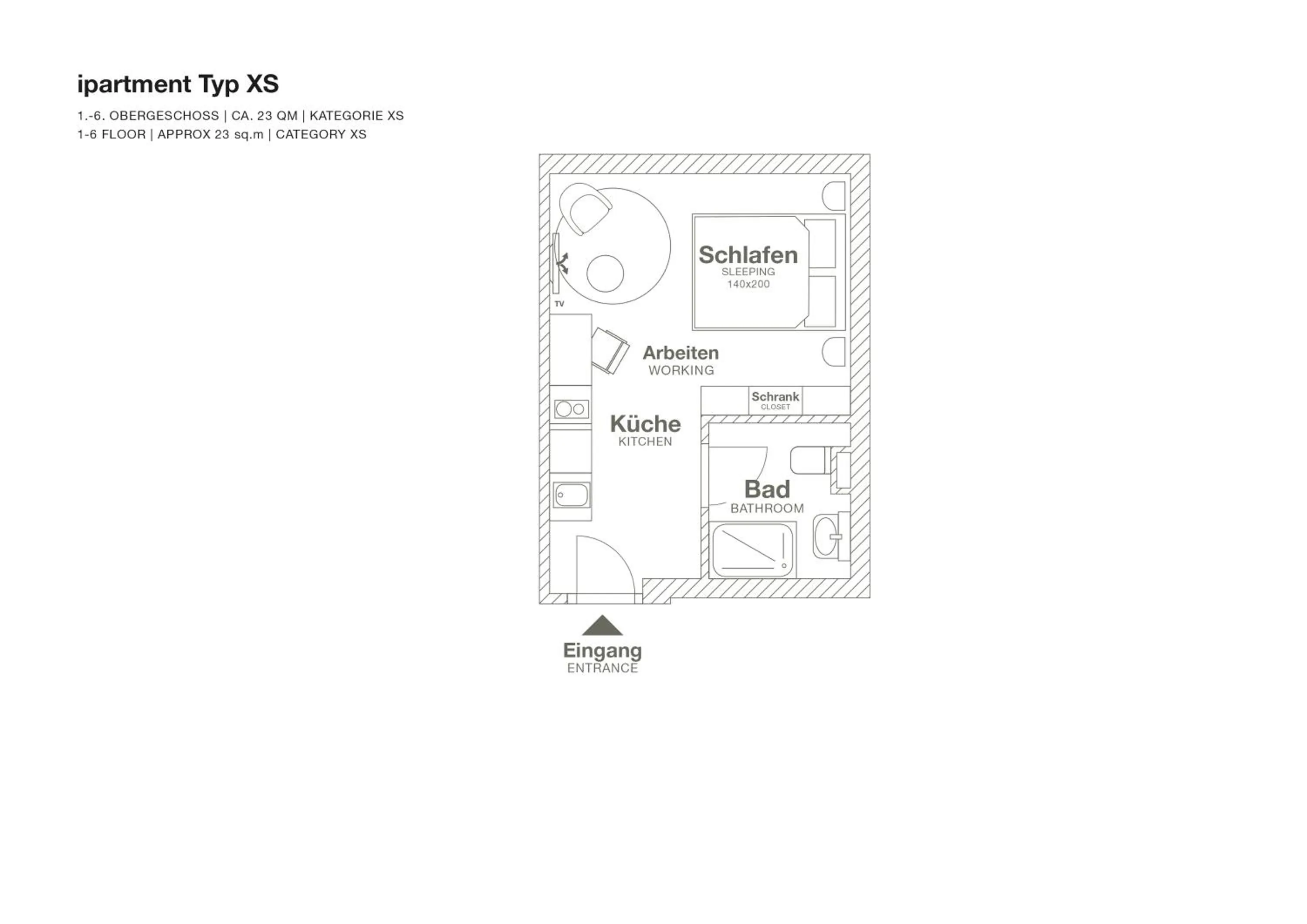 Floor plan in ipartment Frankfurt Airport