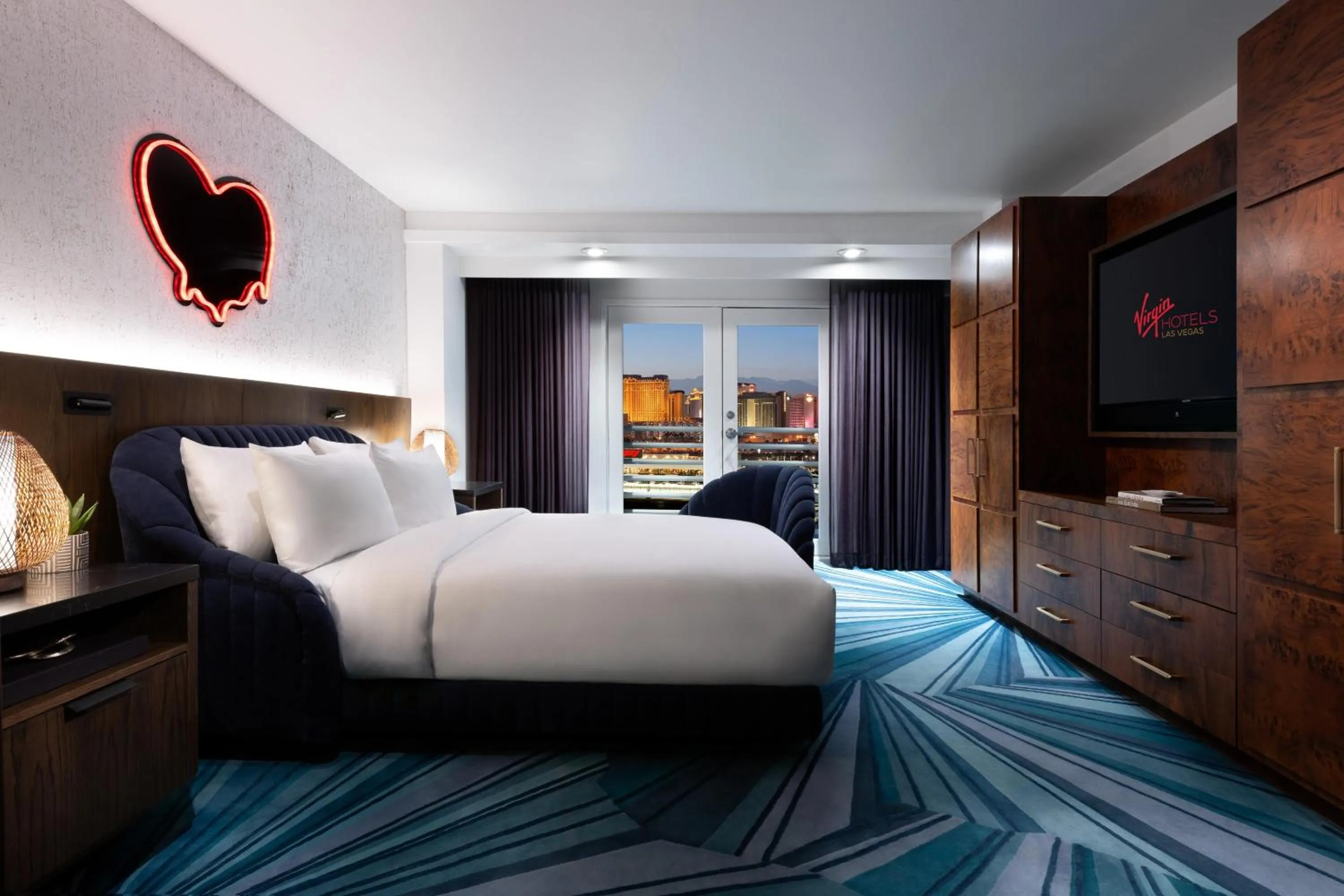 Bed in Virgin Hotels Las Vegas, Curio Collection by Hilton