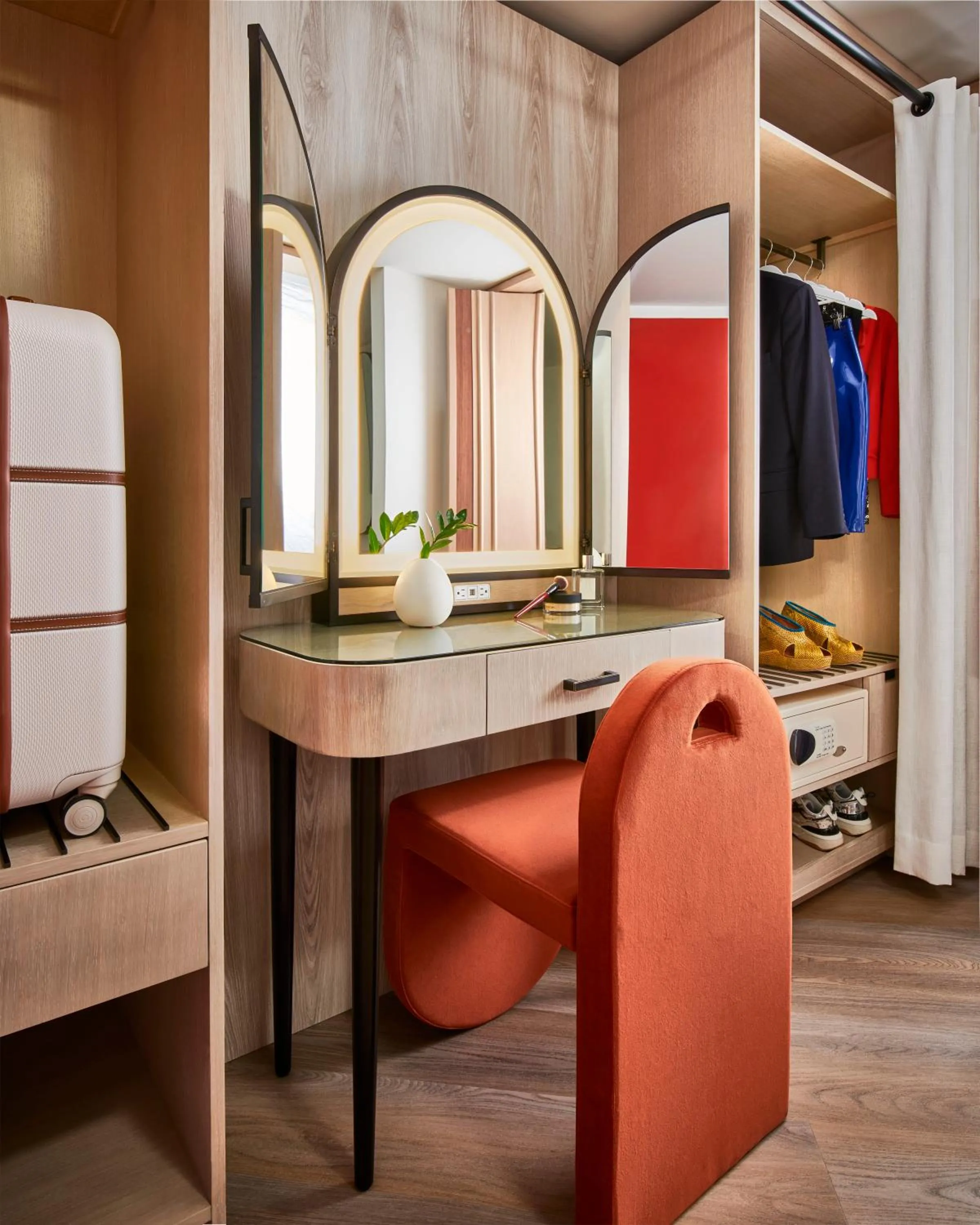 Living room in Virgin Hotels Las Vegas, Curio Collection by Hilton