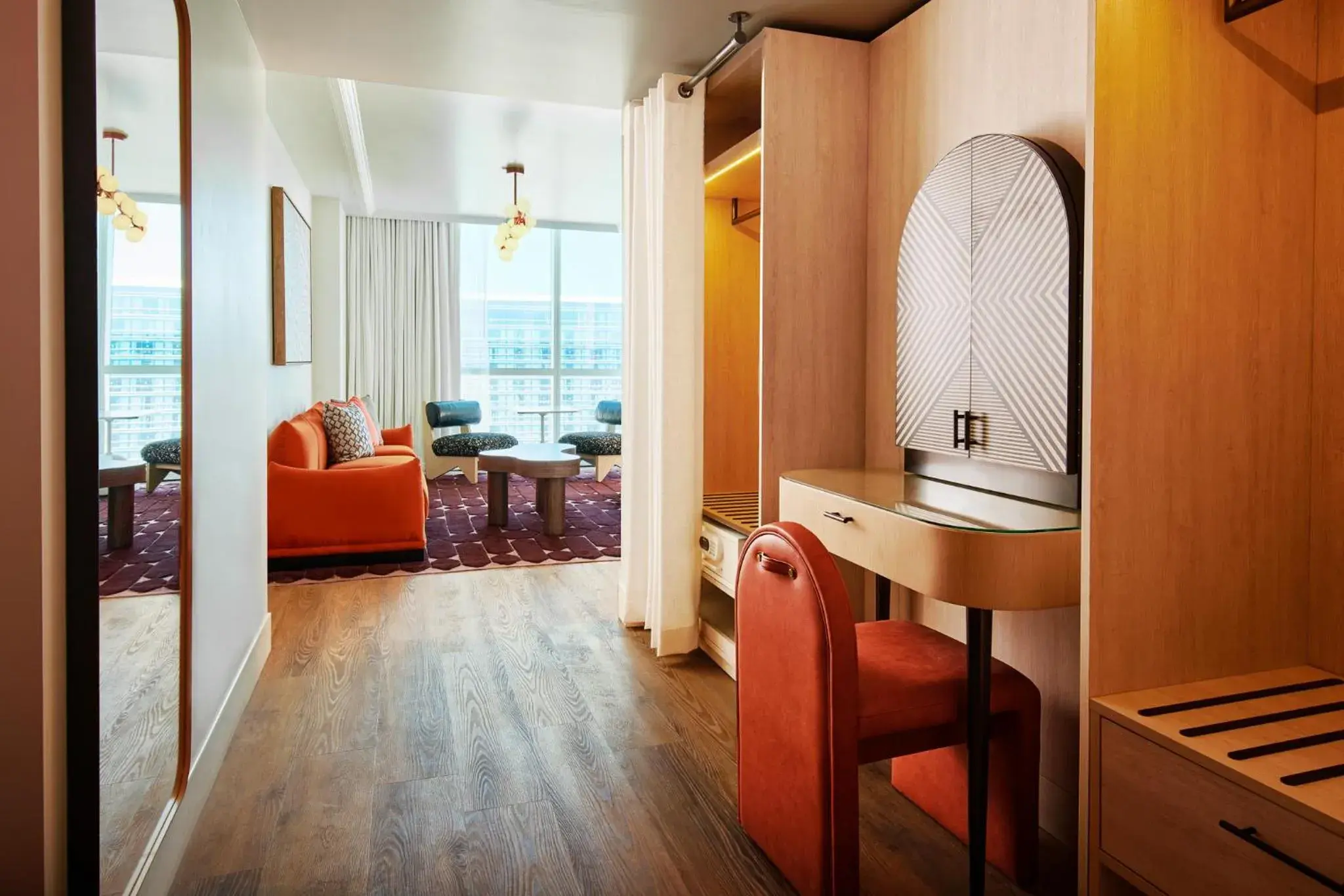 Ruby Chamber King Suite with Roll-In Shower - Disability Access in Virgin Hotels Las Vegas, Curio Collection by Hilton Ruby Chamber King Suite with Roll-In Shower - Disability Access in Virgin Hotels Las Vegas, Curio Collection by Hilton