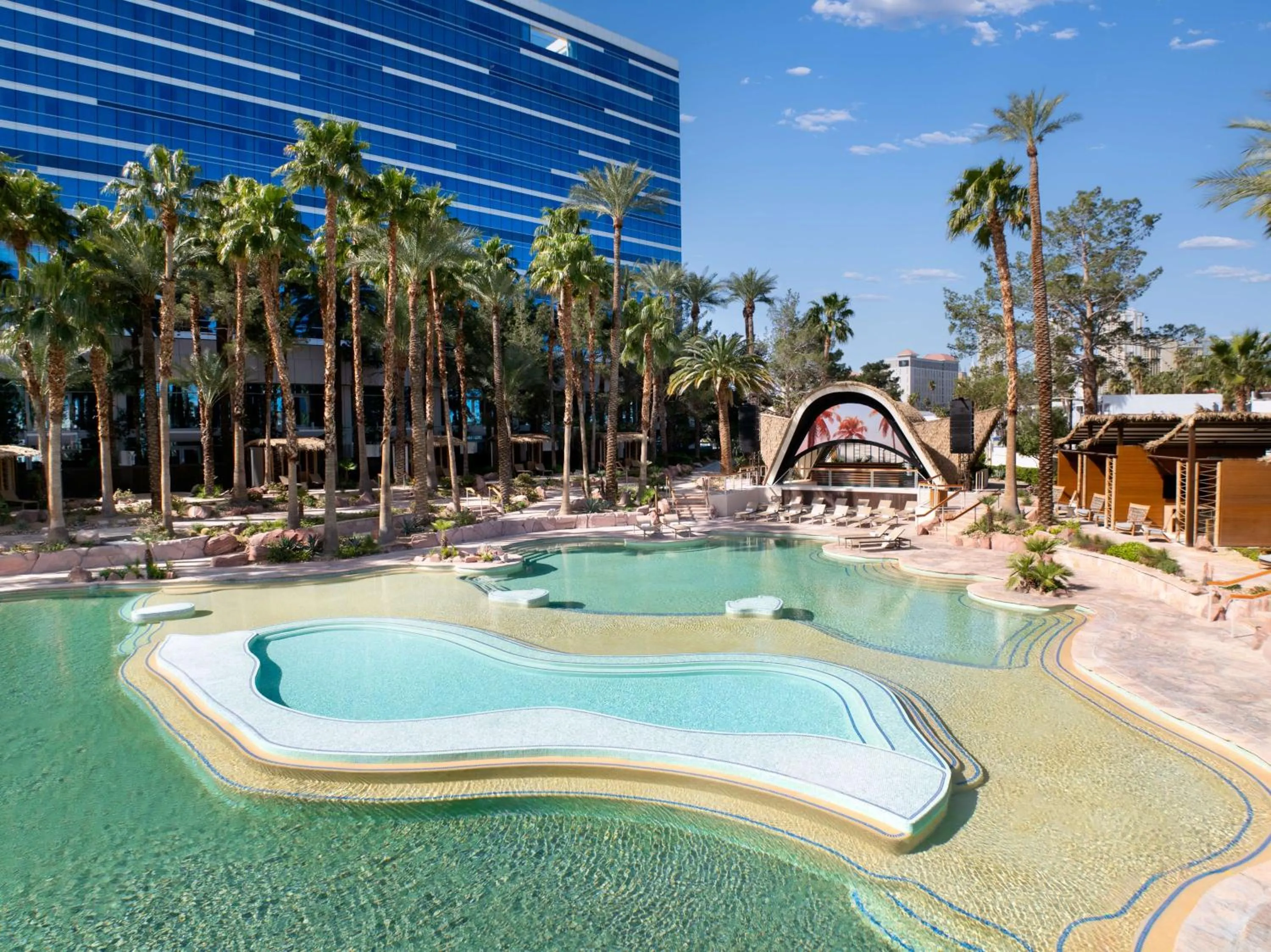 Pool view in Virgin Hotels Las Vegas, Curio Collection by Hilton