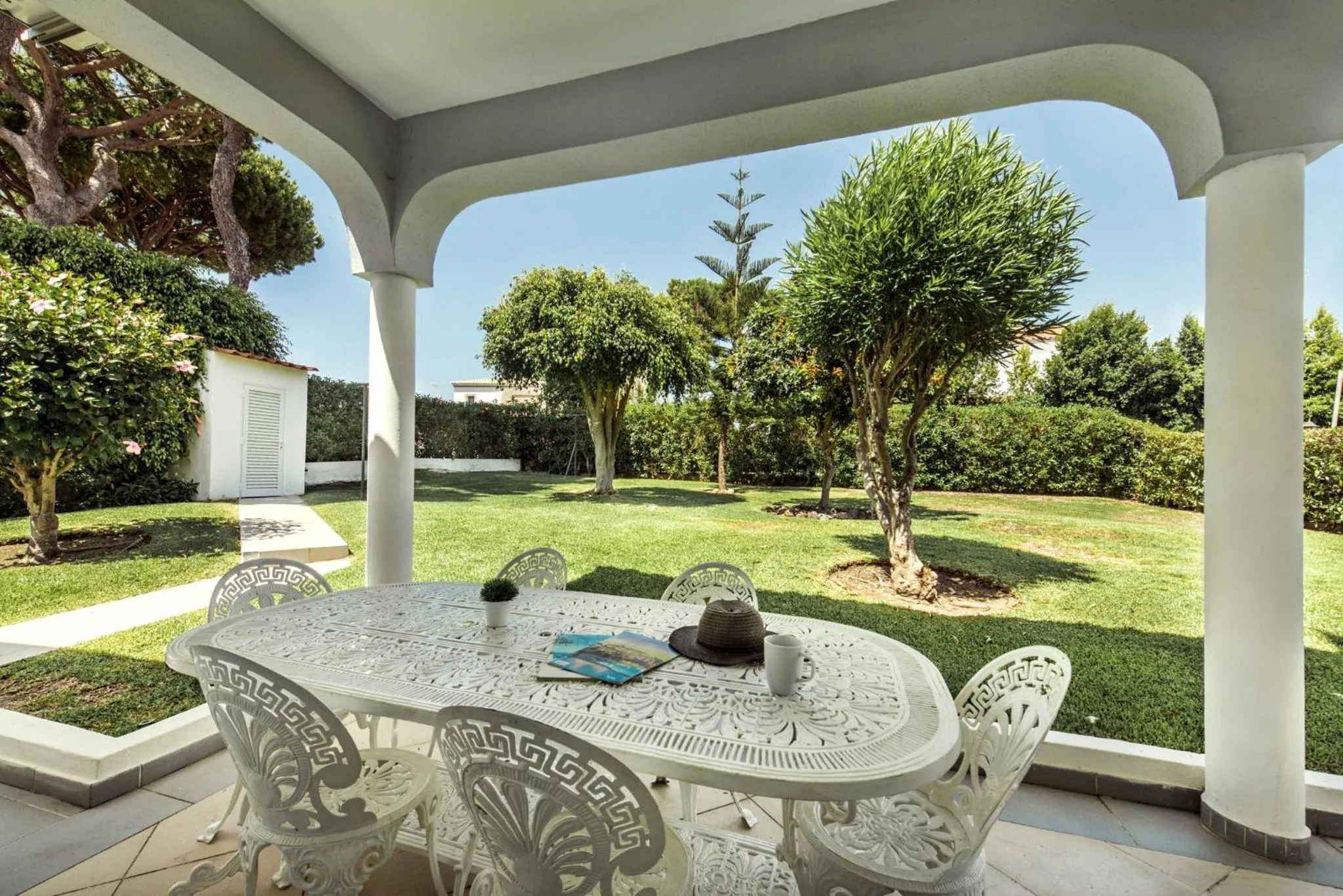 Patio in Charming Villa With Private Pool in Vibrant Vilamoura, Free AC and Wifi
