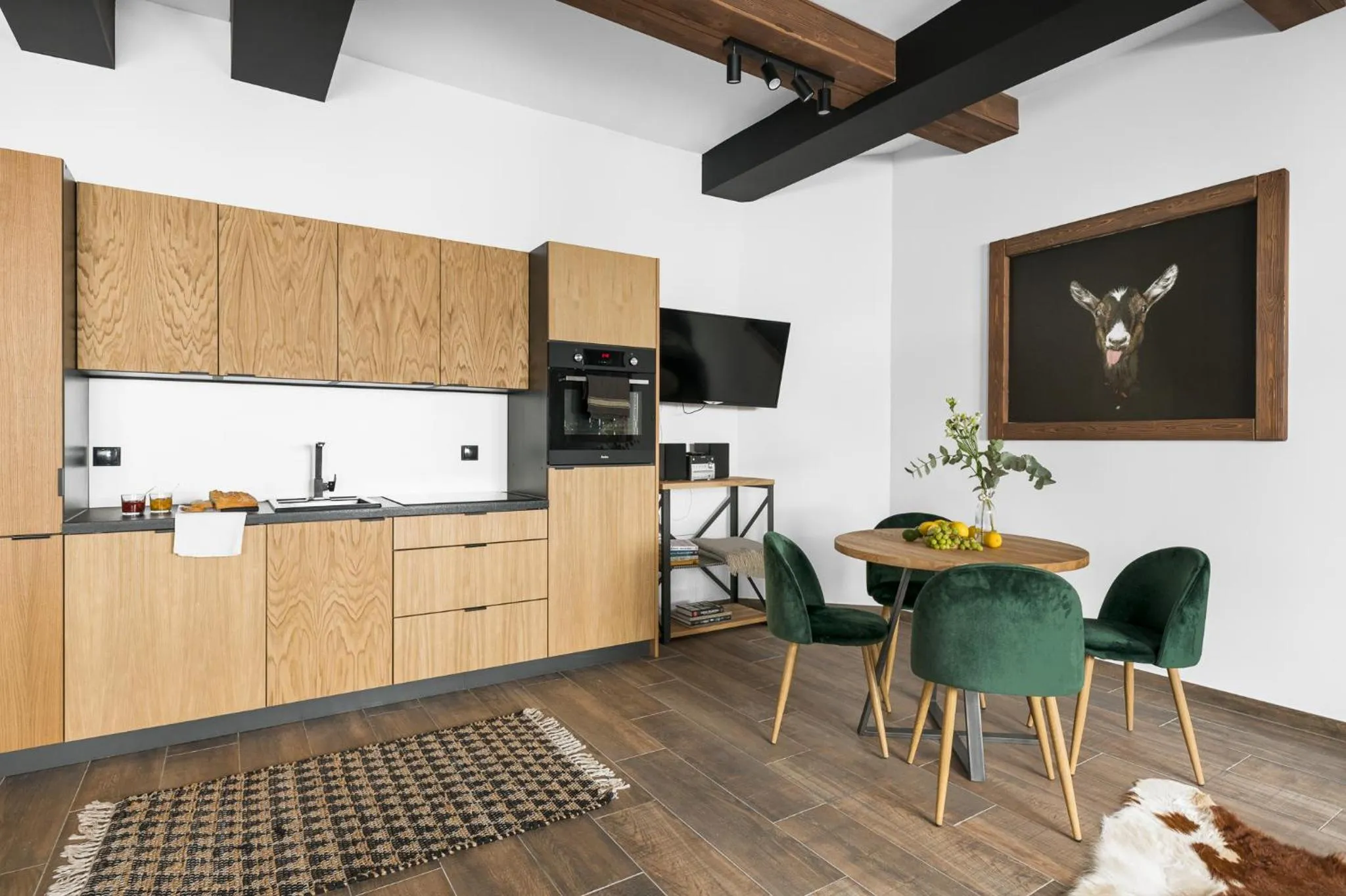 Kitchen or kitchenette in Aparthotel Narciarska 2