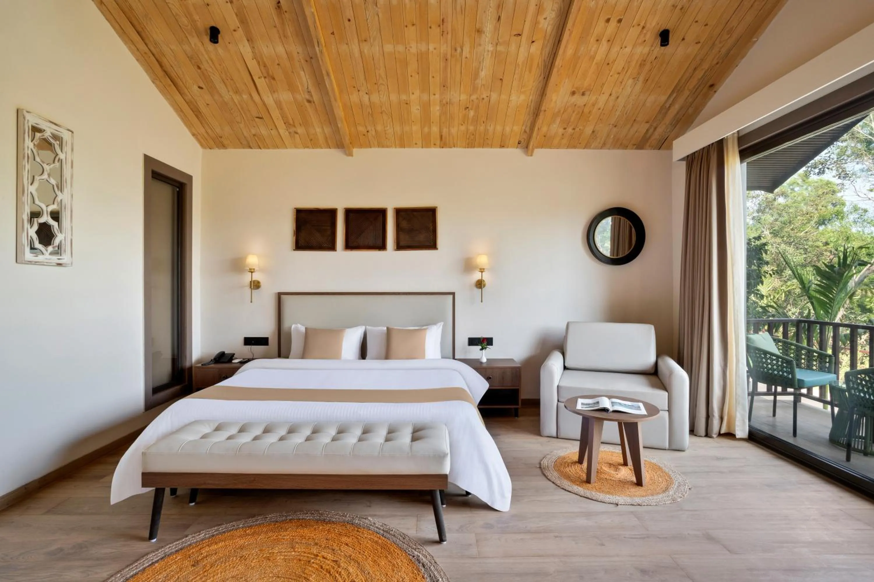 View (from property/room), Bed in Stone Wood Premier Gokarna