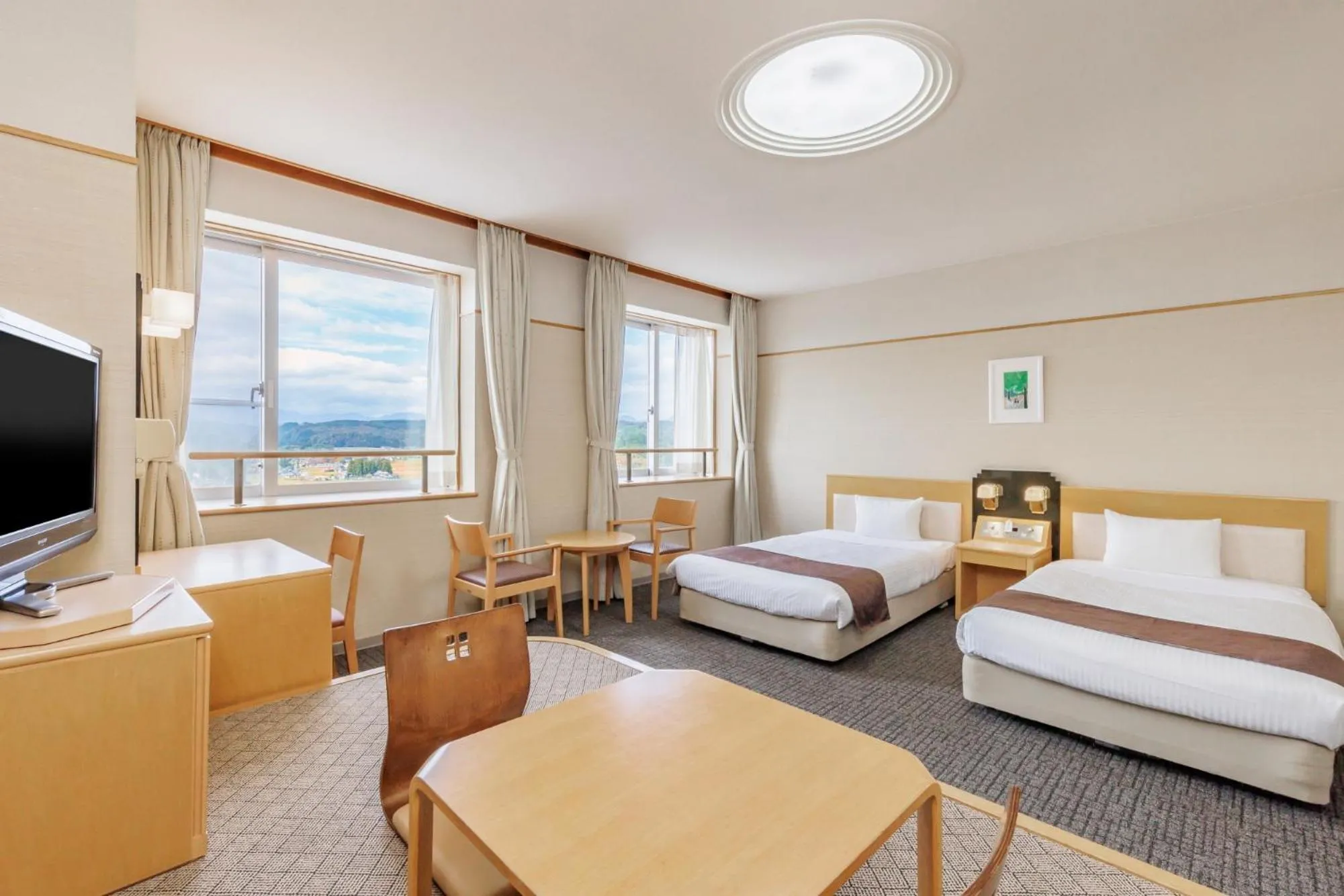 View (from property/room), Bed in KAMENOI HOTEL Ichinoseki