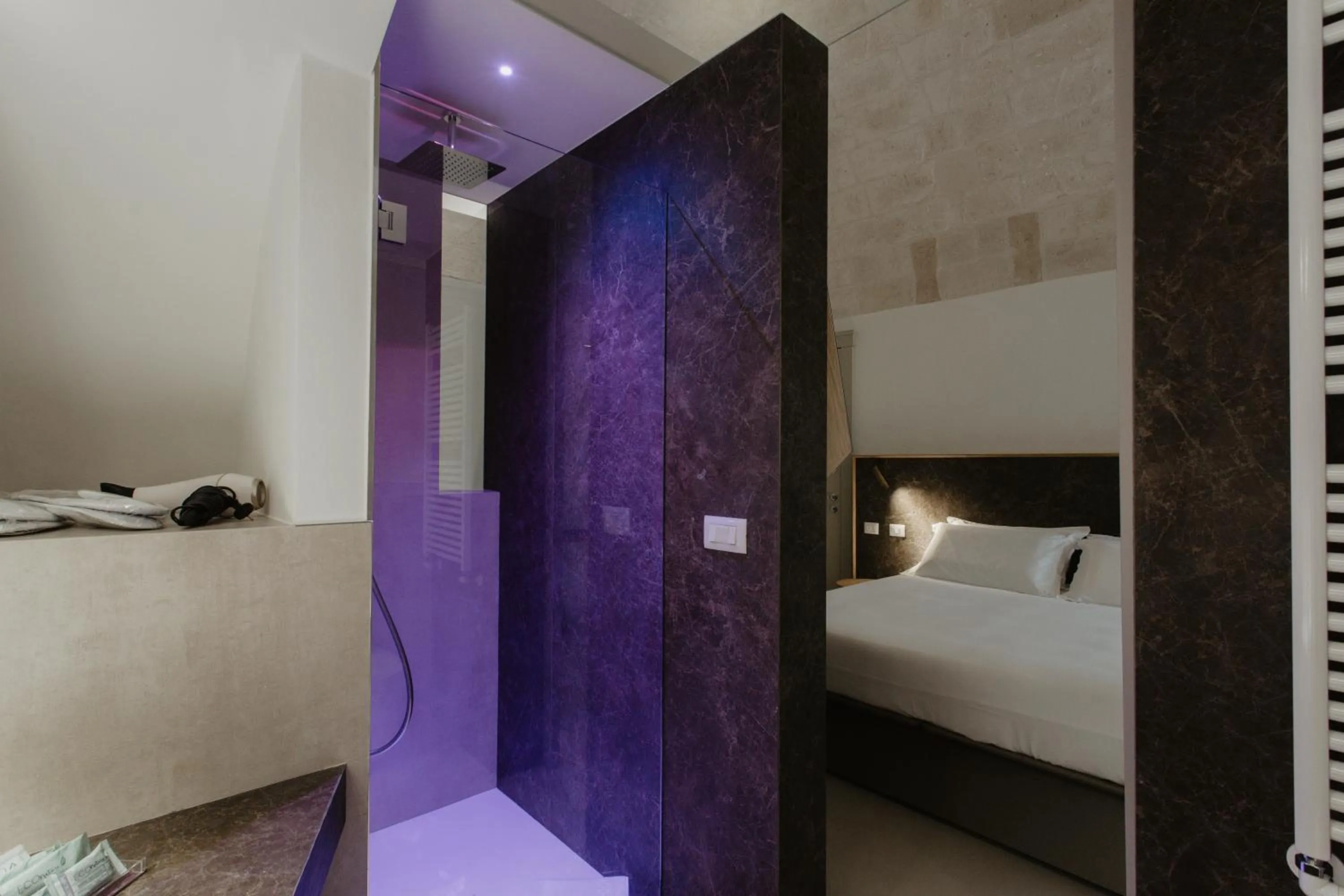 Shower, Bed in Euvodia Luxury Rooms