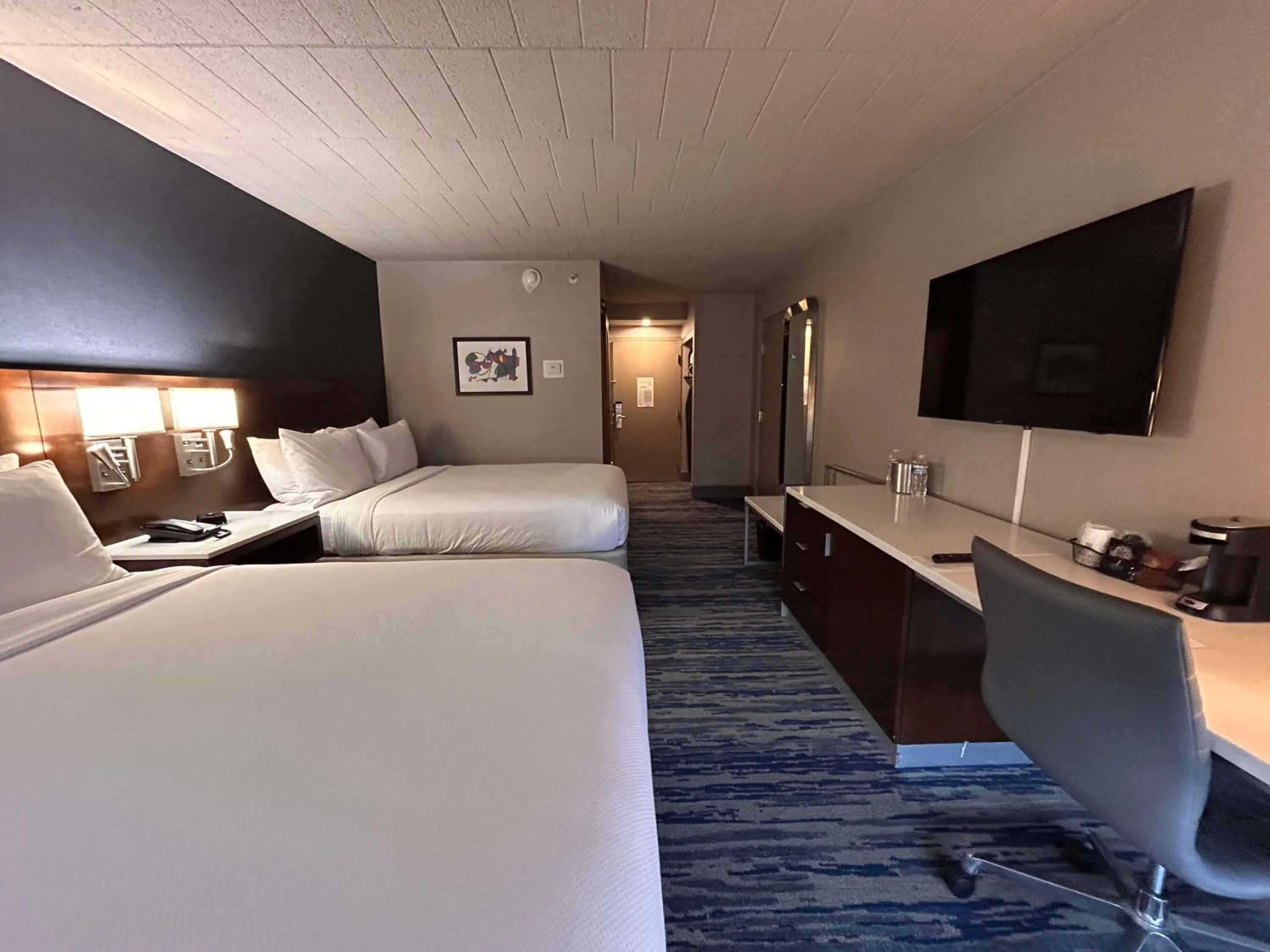 TV and multimedia, Bed in Skyline Hotel Detroit Airport, SureStay Collection by Best Western