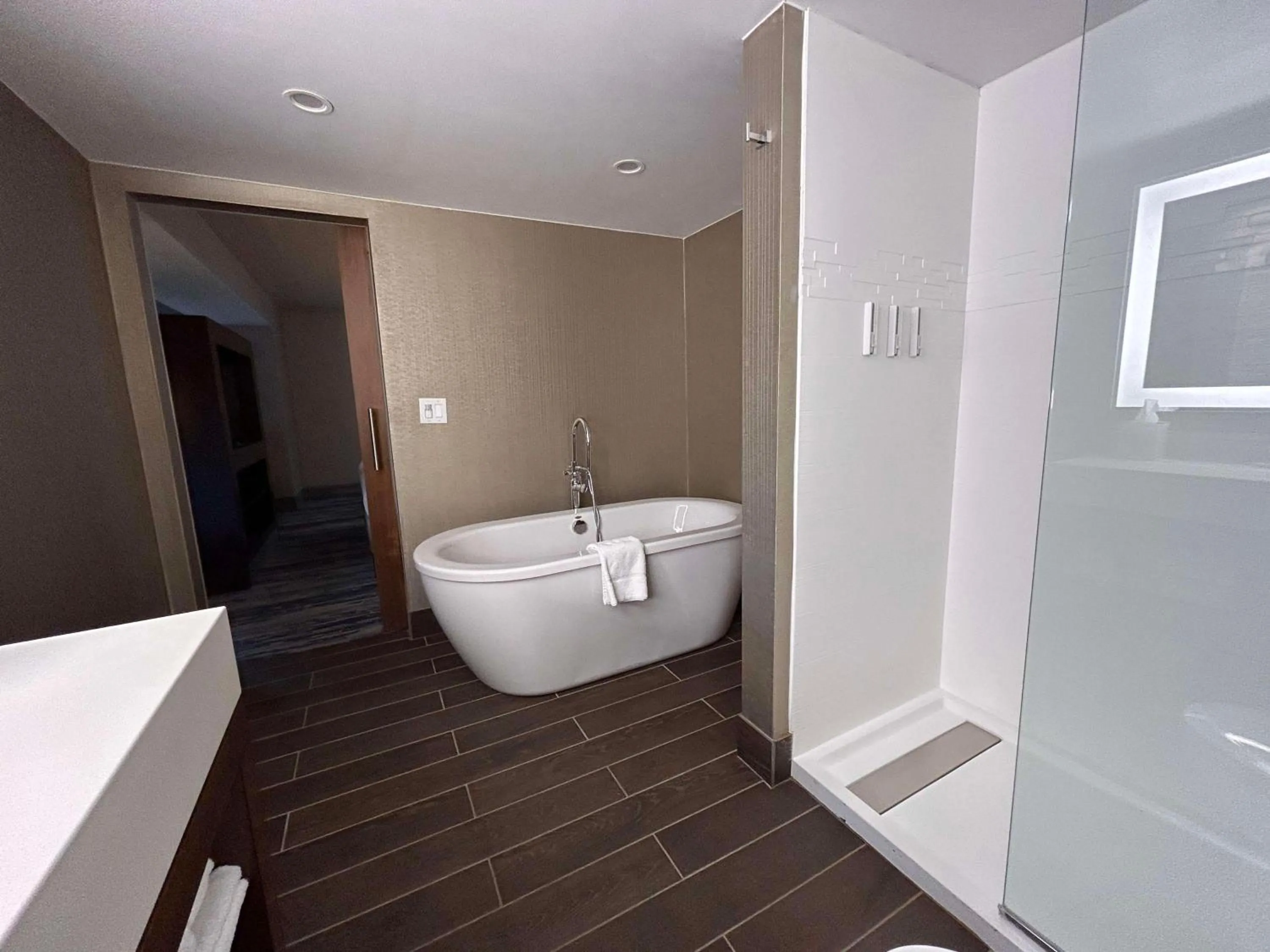 Bathroom in Skyline Hotel Detroit Airport, SureStay Collection by Best Western