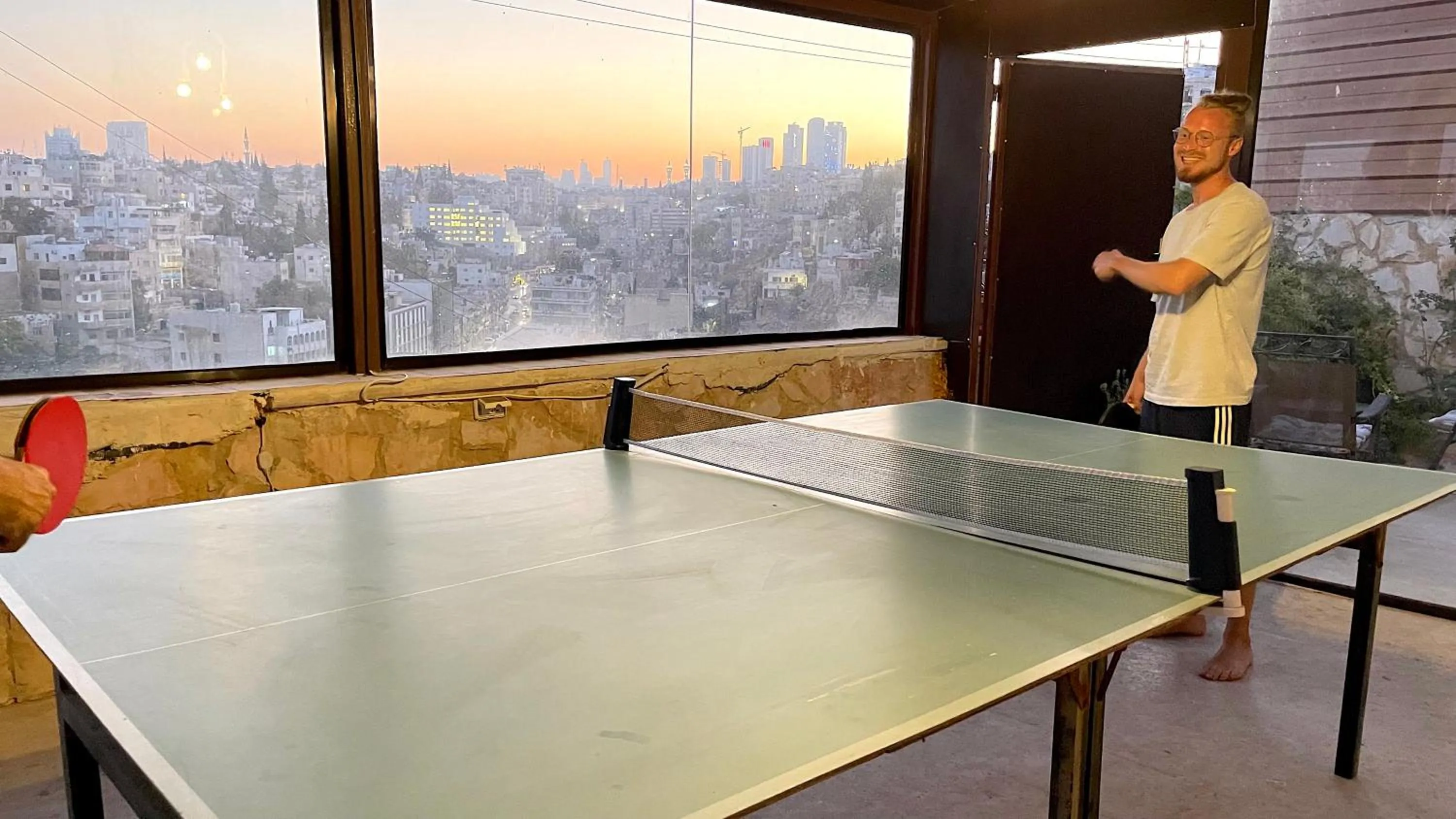Table tennis in Carob Hostel