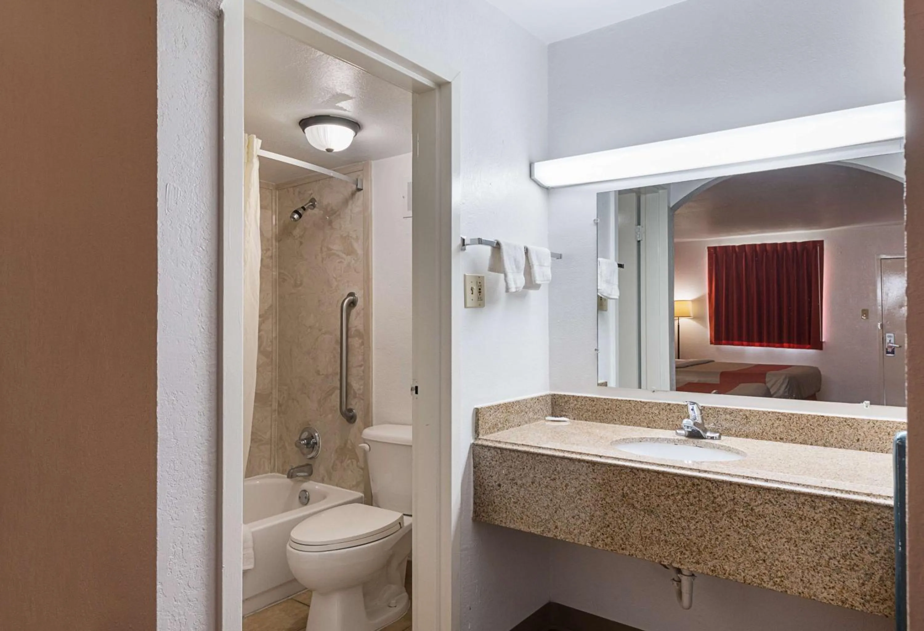 Bathroom in Motel 6 San Antonio TX I10 West