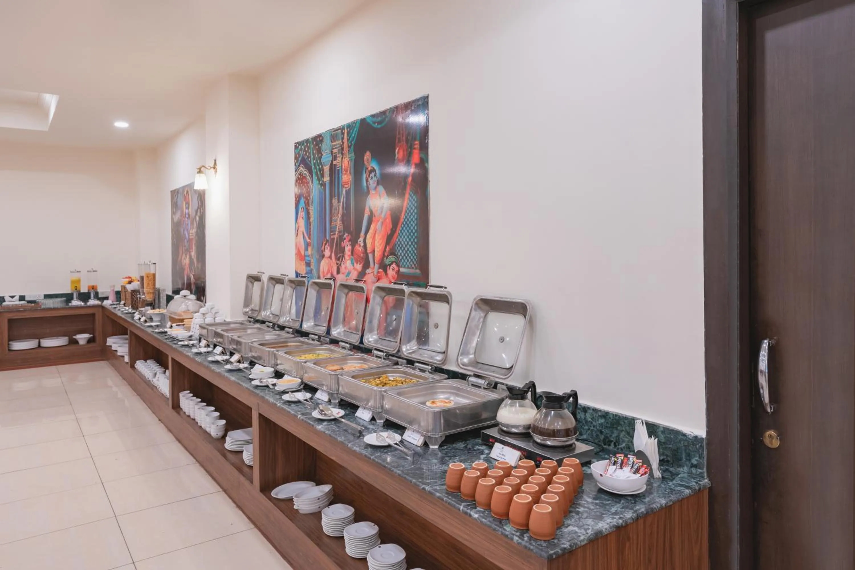 Buffet breakfast in Shree Vallabh Vilas Lords Plaza Nathdwara - Pure Veg