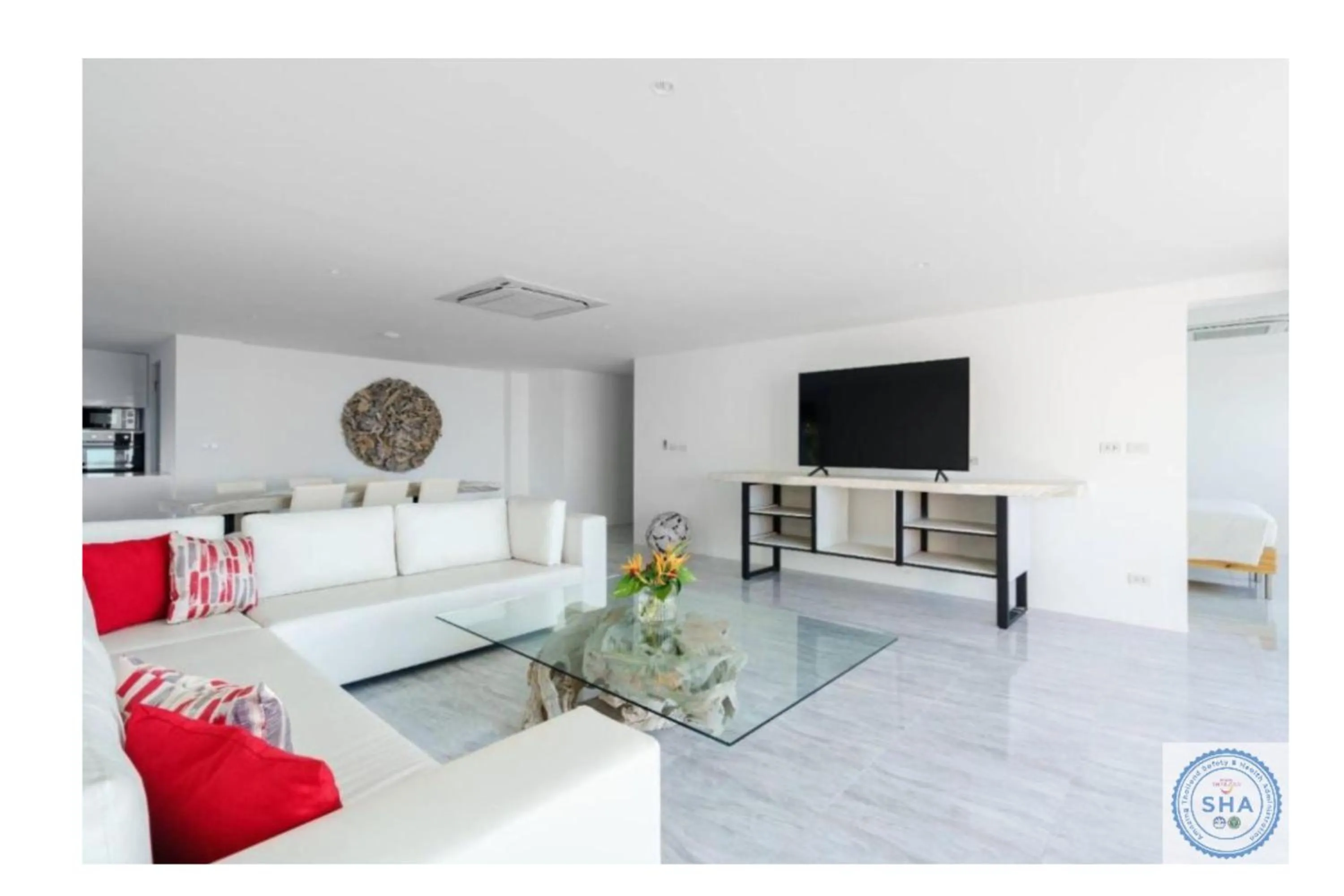 Living room, Bed in Panorama Samui Residences