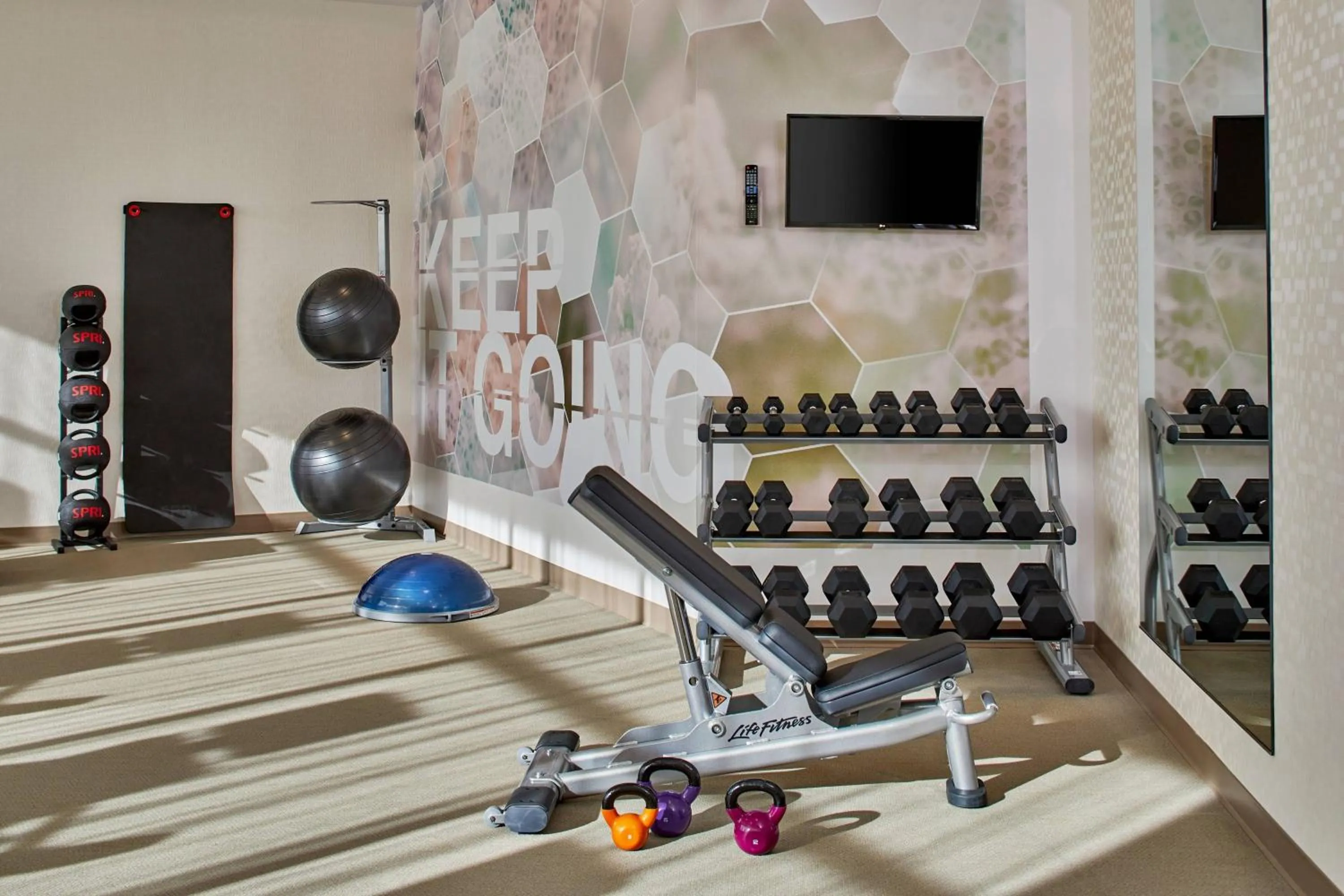 Fitness centre/facilities in SpringHill Suites by Marriott Charlotte at Carowinds