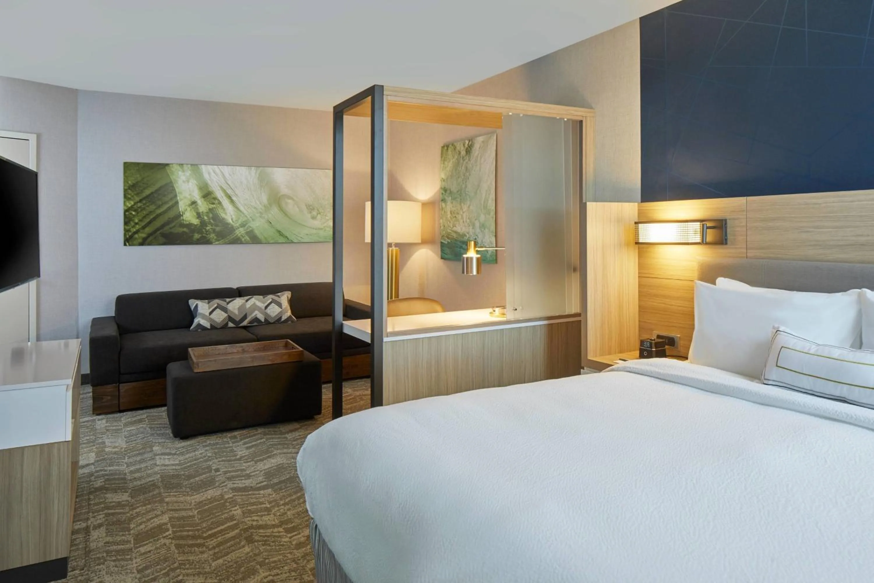 Photo of the whole room, Bed in SpringHill Suites by Marriott Charlotte at Carowinds
