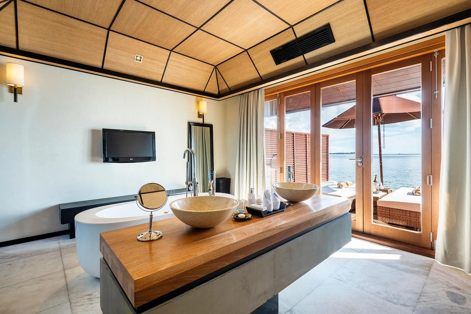 Bathroom, Bed in Lily Beach Resort and Spa - All Inclusive