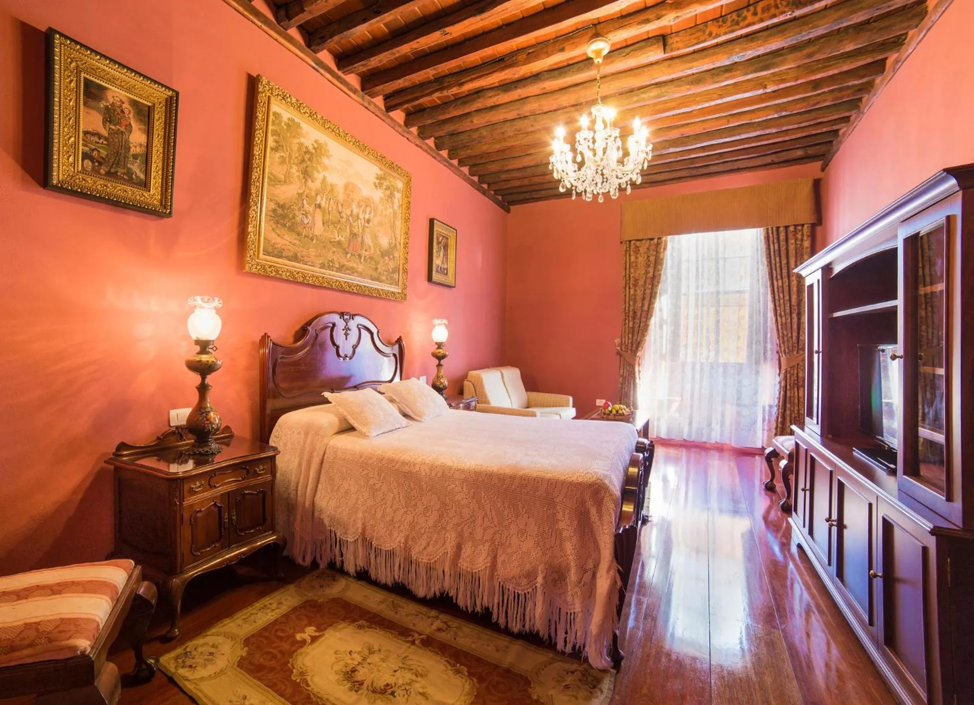 Decorative detail, Bed in Hotel Emblemático San Marcos