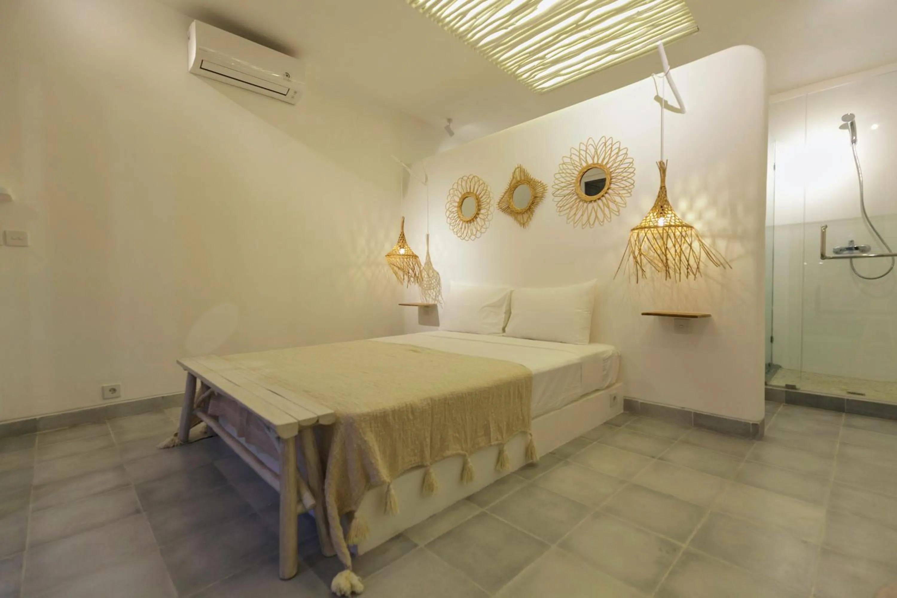 Photo of the whole room, Bed in The Bingin Beach Villas' Bungalow Resort